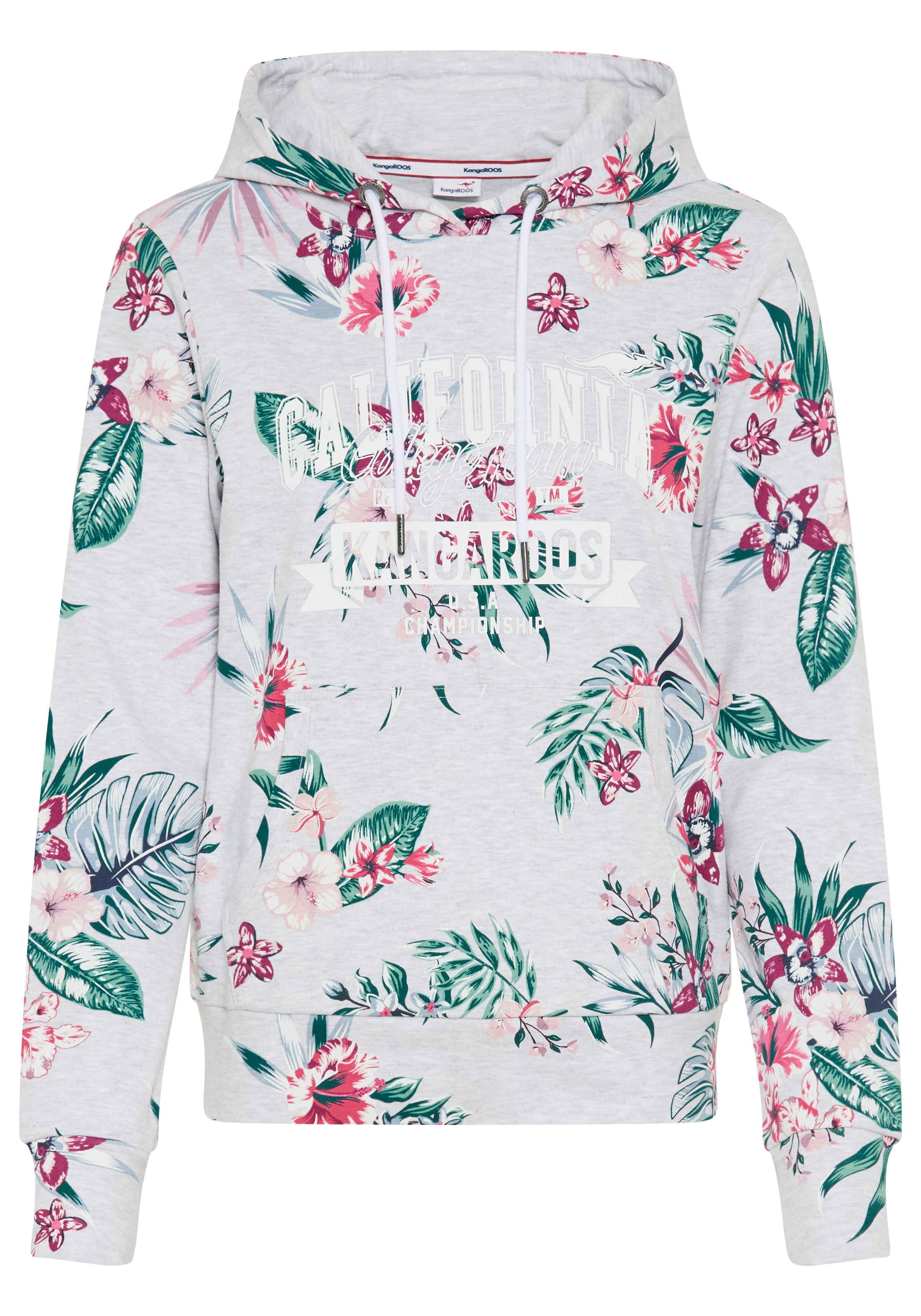 KangaROOS Kapuzensweatshirt , mit Kapuze und Kordelzug, Langarm, hüftbedeckende Länge
