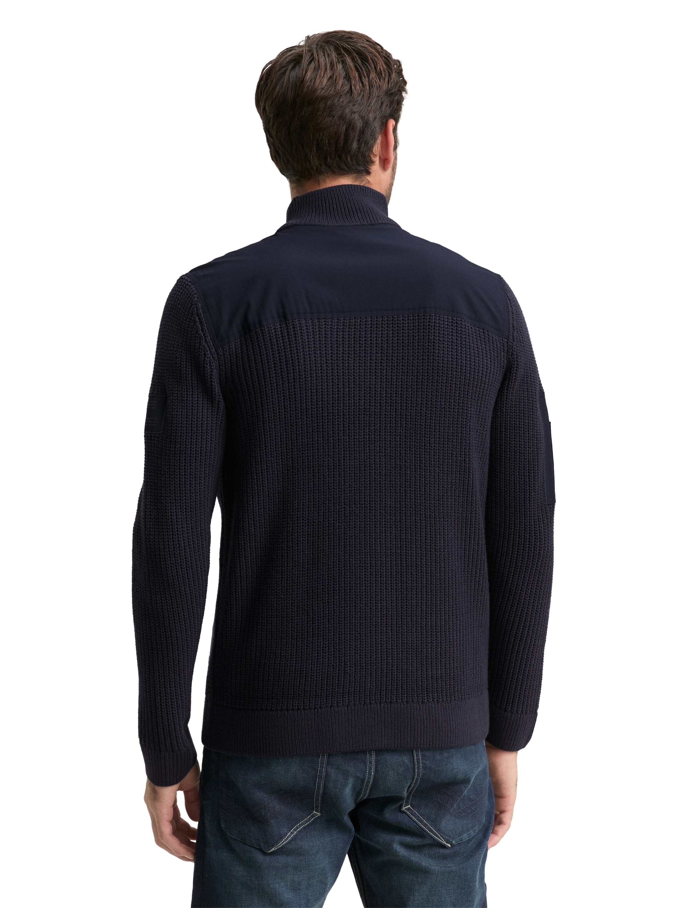 TOM TAILOR Strickjacke mit Logo Stickerei