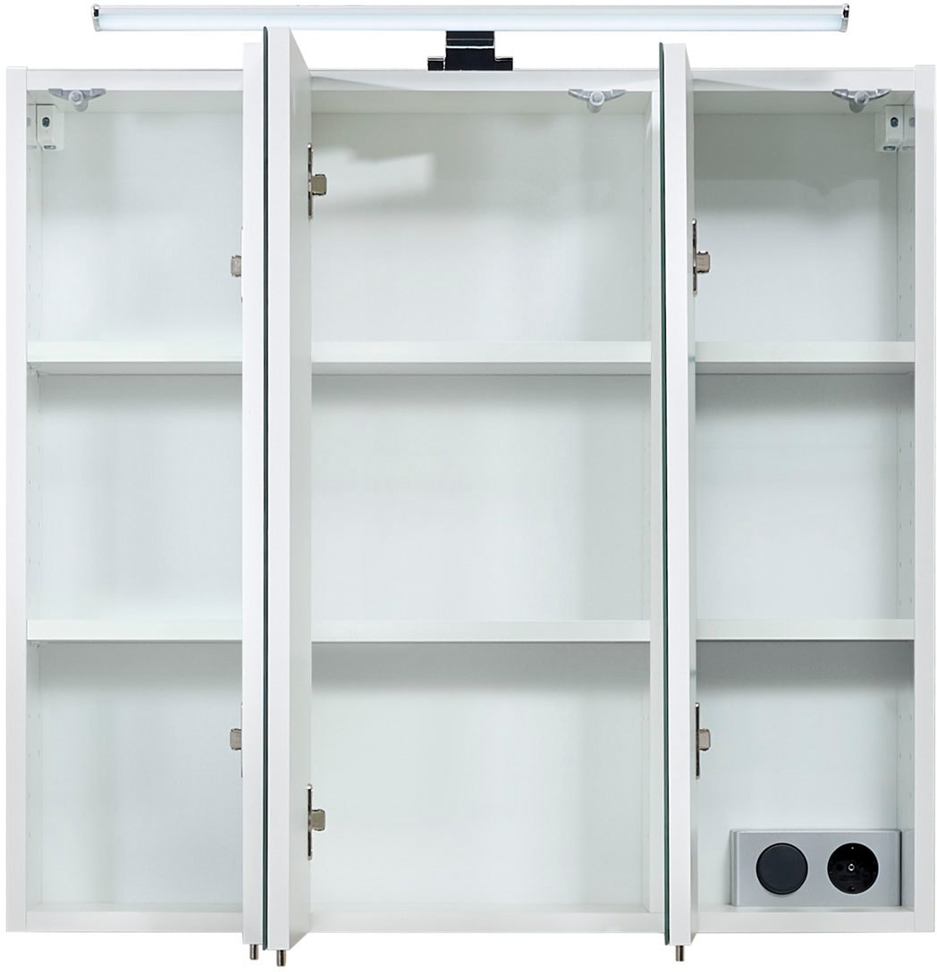Saphir Ensemble de meubles de salle de bain »Quickset 360 3-teilig, Keramik-Aufsatzbecken mit LED-Spiegelschrank« 5 cuis tlg.