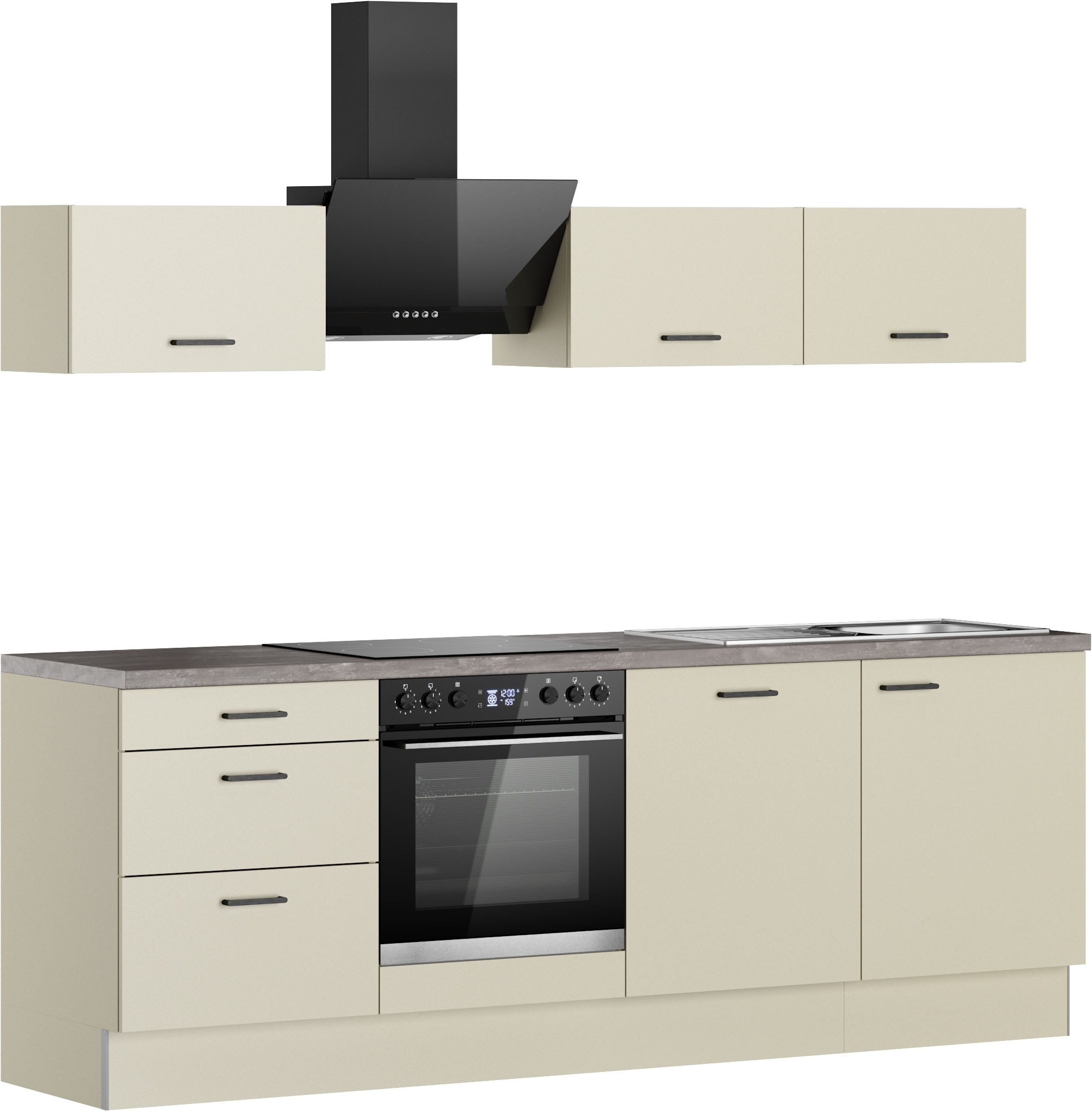 KOCHSTATION Küchenzeile »KS-Sion Breite 240 cm« Neue Technik: OPTIsnap, wahlw. m.HANSEATIC-E-Geräten u.Stand Alone