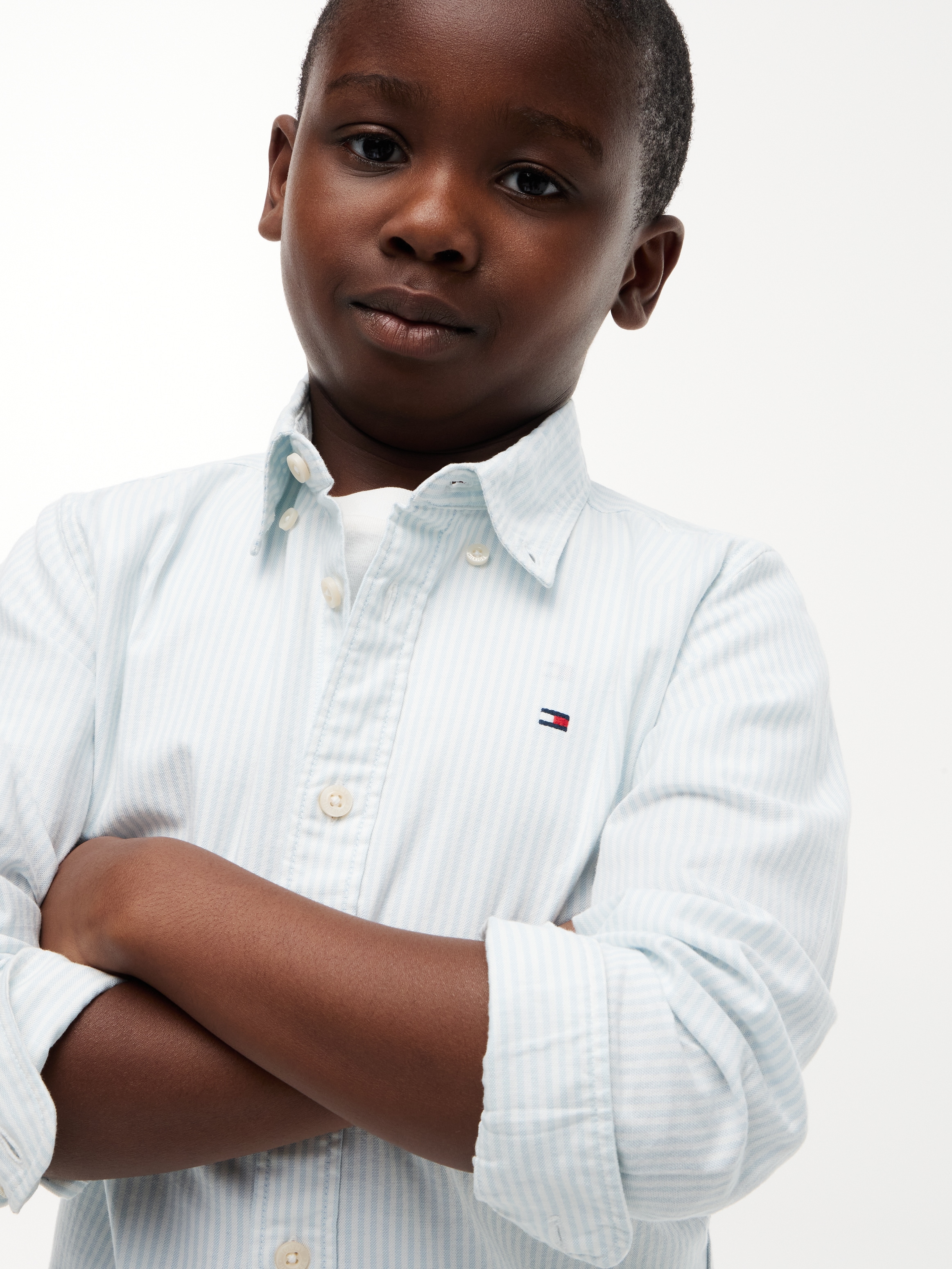 Tommy Hilfiger Langarmhemd Kinder bis 16 Jahre mit Button-Down-Kragen