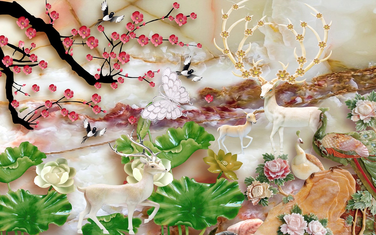 Papermoon Fototapete »Muster mit Blumen«