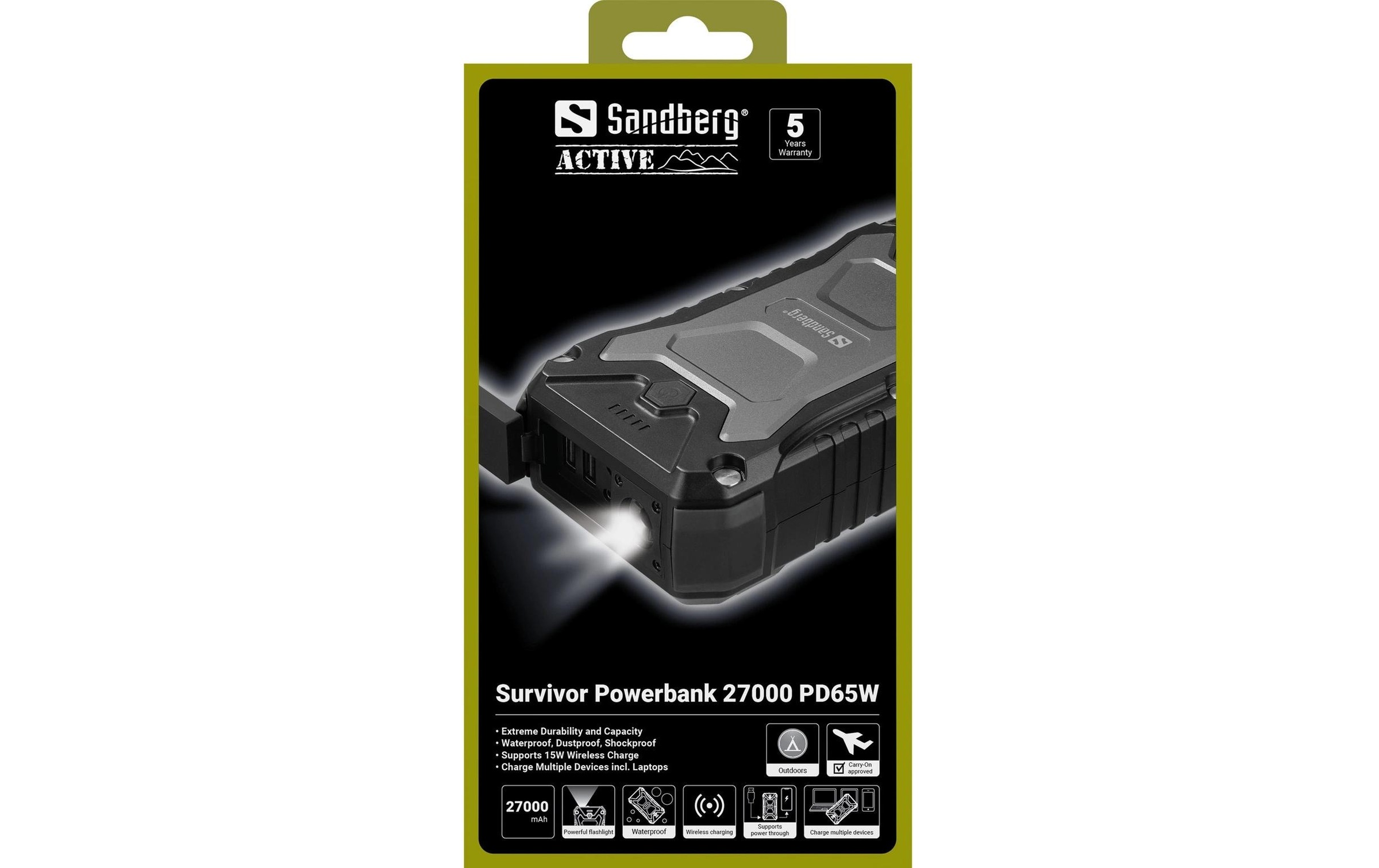 Sandberg Banque d'énergie »Survivor 27000 mAh« Wireless Charger