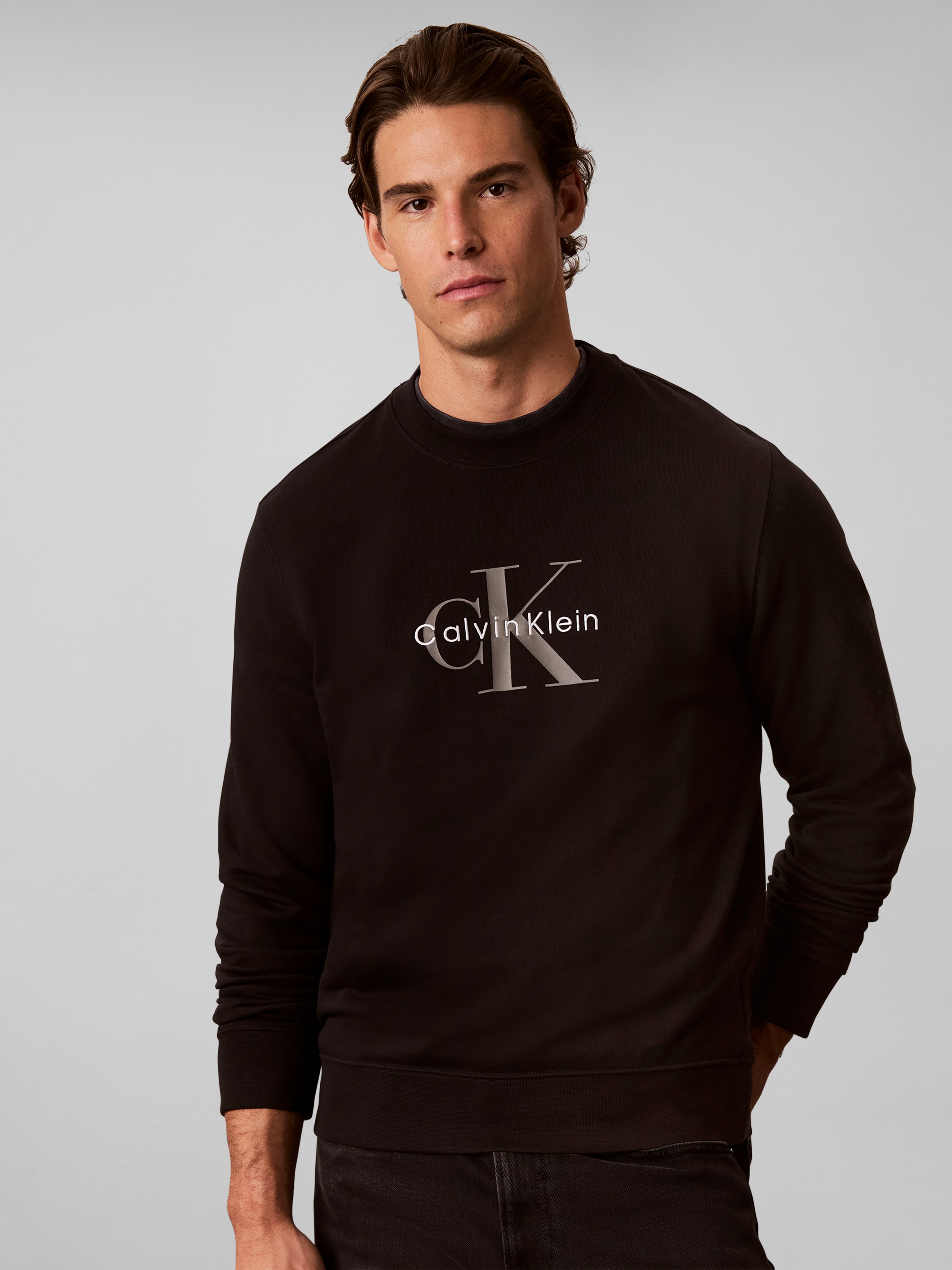 Calvin Klein Jeans Sweat-shirt , Col rond, coupe régulière, grand imprimé logo
