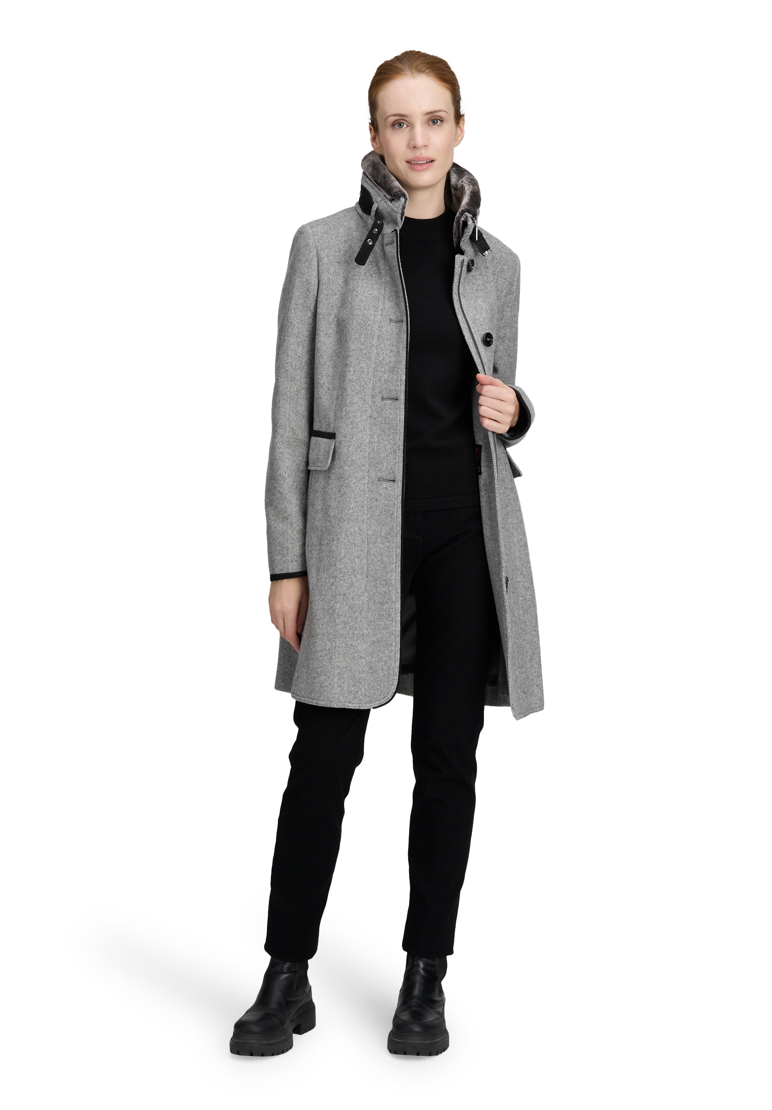 Gil Bret Manteau en laine , mit Wolle, Stehkragen und Knopfleiste
