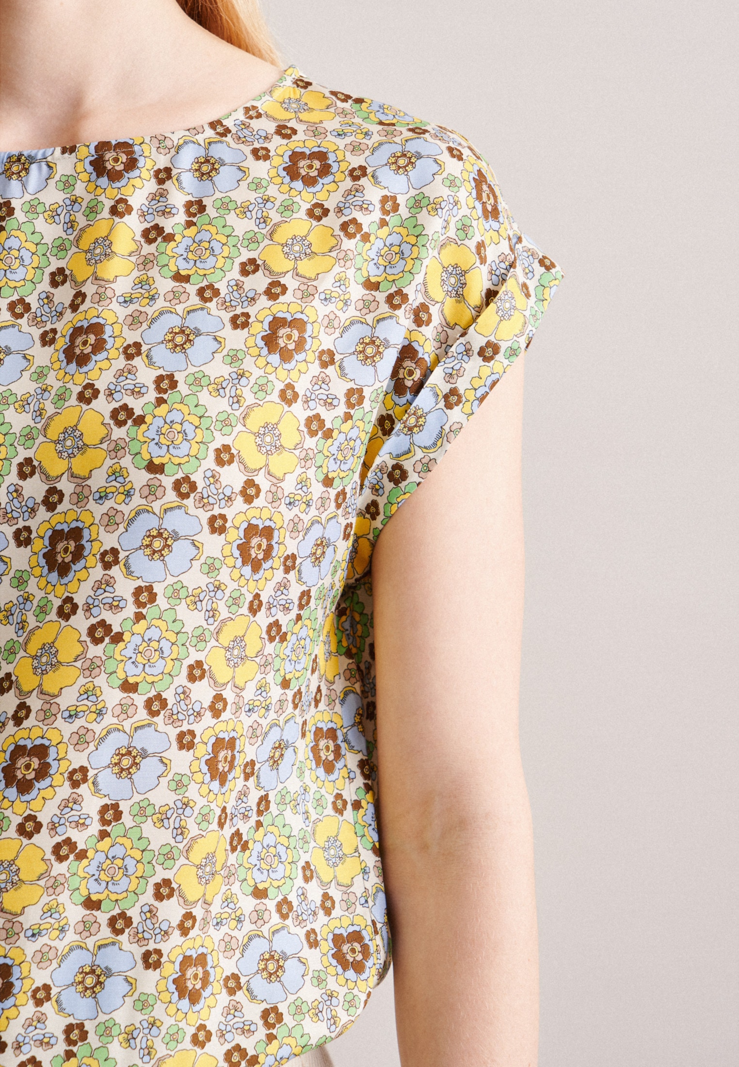 seidensticker Chemisier à chemise »Schwarze Rose« 1/2 Rundhals Druck