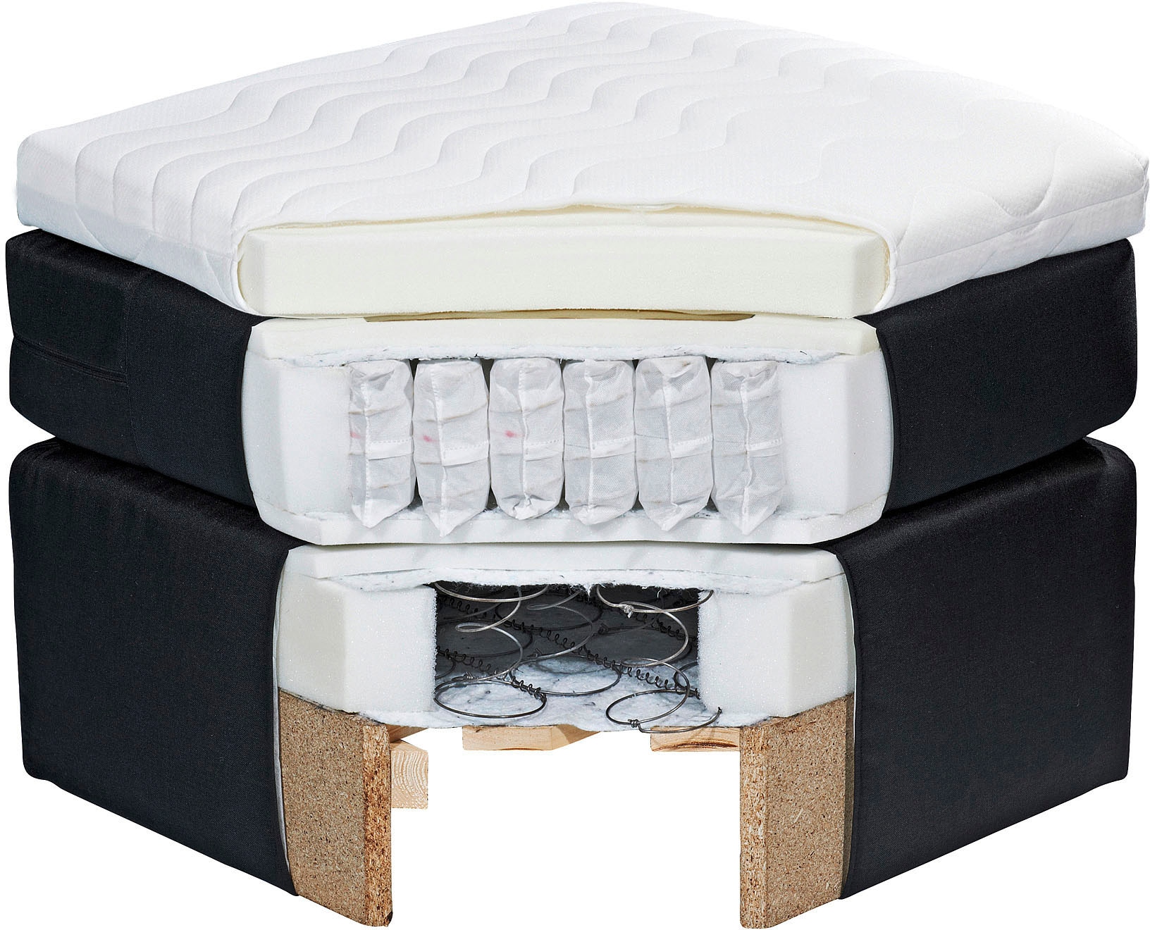 ED EXCITING DESIGN Lit boxspring »Mendoza« inkl. Bettkasten, erhältlich in den Breiten 160cm & 180cm