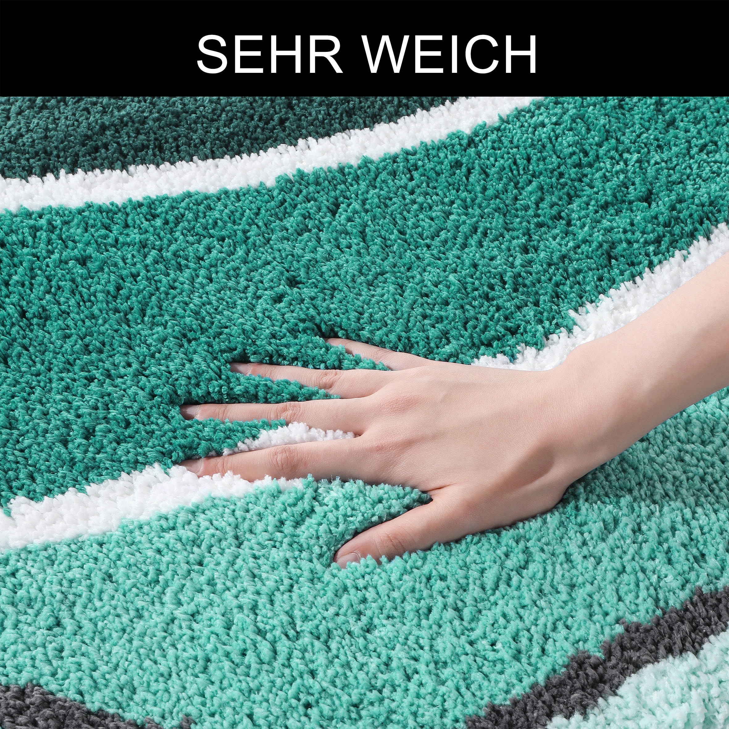 GOODproduct Badematte »Juna mit Muster, Badvorleger, Badezimmer Teppich, Duschvorleger« Höhe 20 mm rutschhemmend beschichtet strapazierfähig besonders weich, Design, Badematten, Badteppich