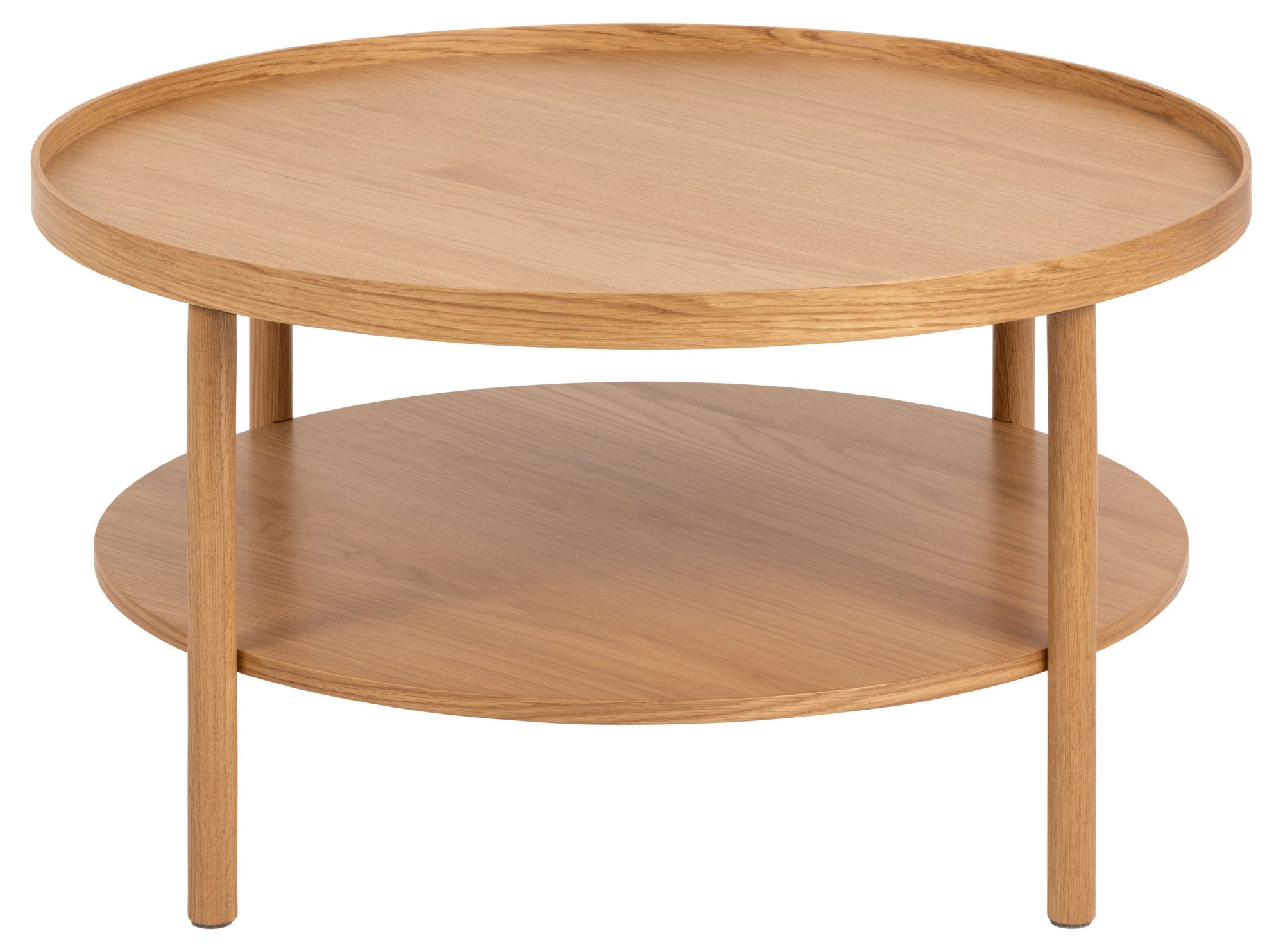 ACTONA GROUP Table basse »Banbury, Sofatisch, Wohnzimmertisch« 80x80x42 cm,  2 niveaux, placage chêne, forme ronde, FSC™