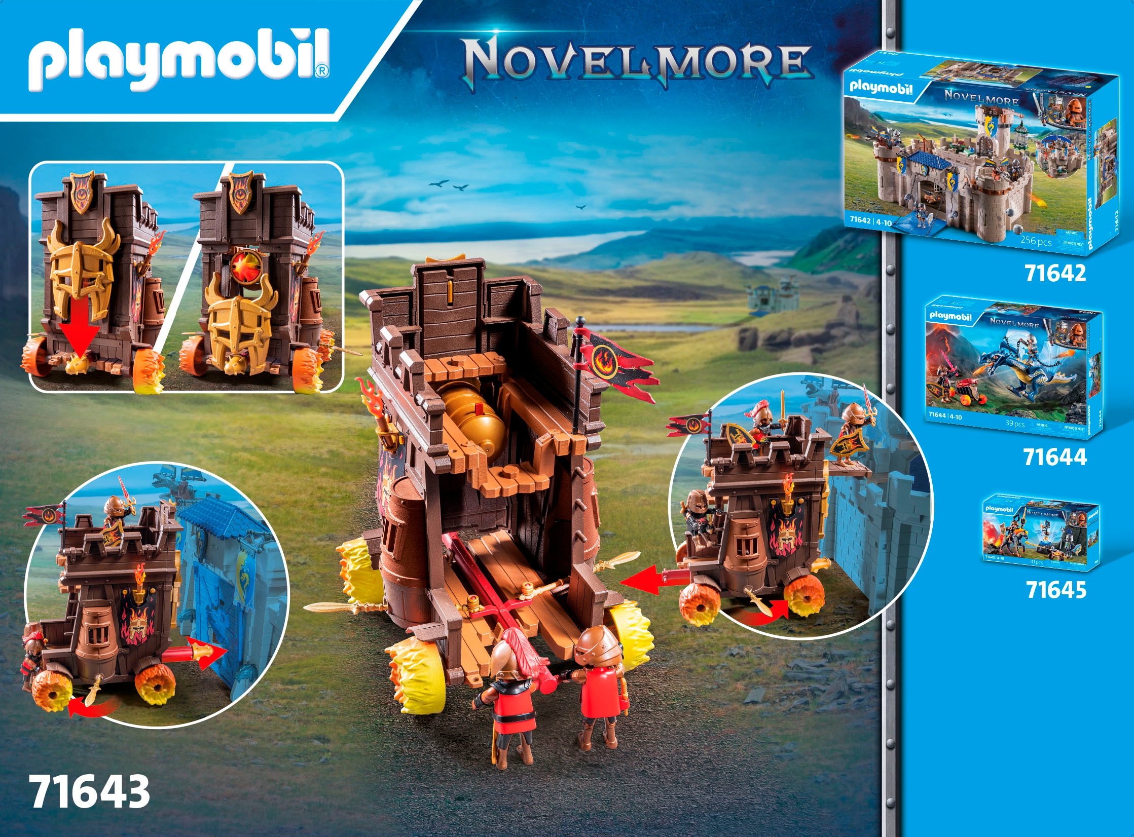 Playmobil® Jeu de construction »Angriffswagen mit Feuerkanone (71643), Novelmore« Made in Europe