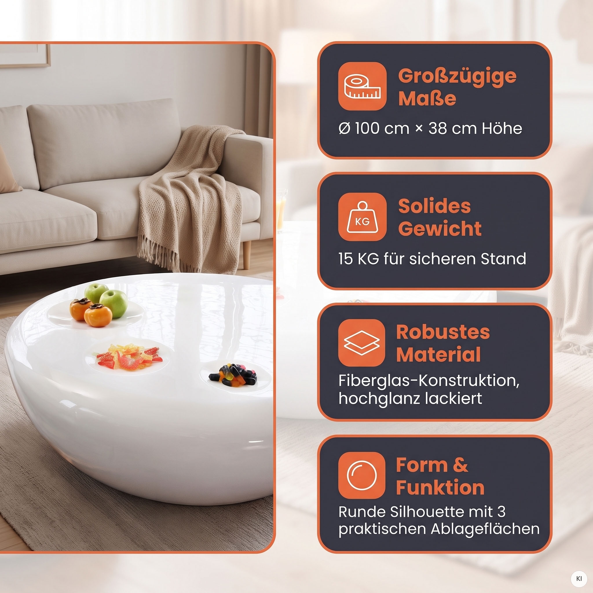 SalesFever Table basse »Coffeetable im minimalistischen Stil«