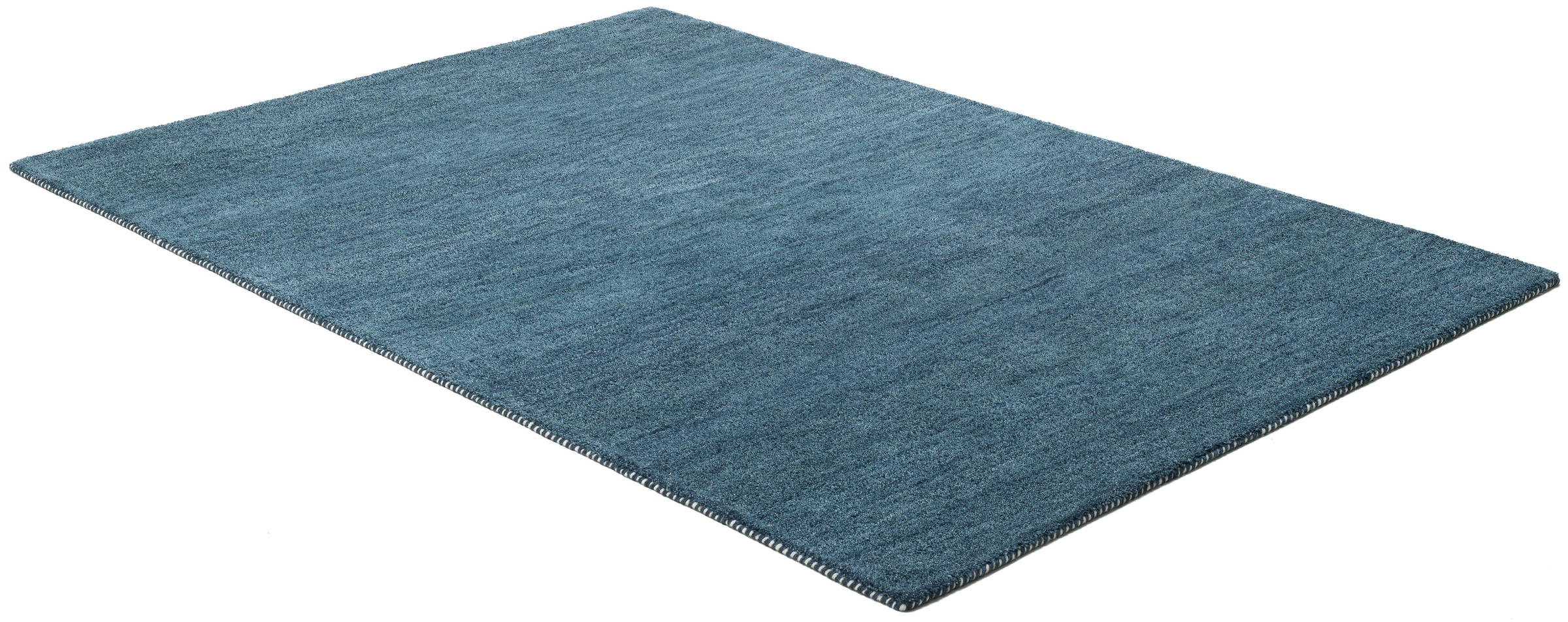 THEKO Tapis en laine »Gabbeh Uni, Handgefertigt, meliert, auch als Läufer erhältlich, Wolle« Rectangulaire 14 mm Höhe chambre, salon, salle à manger, aussi en coureur ou rond