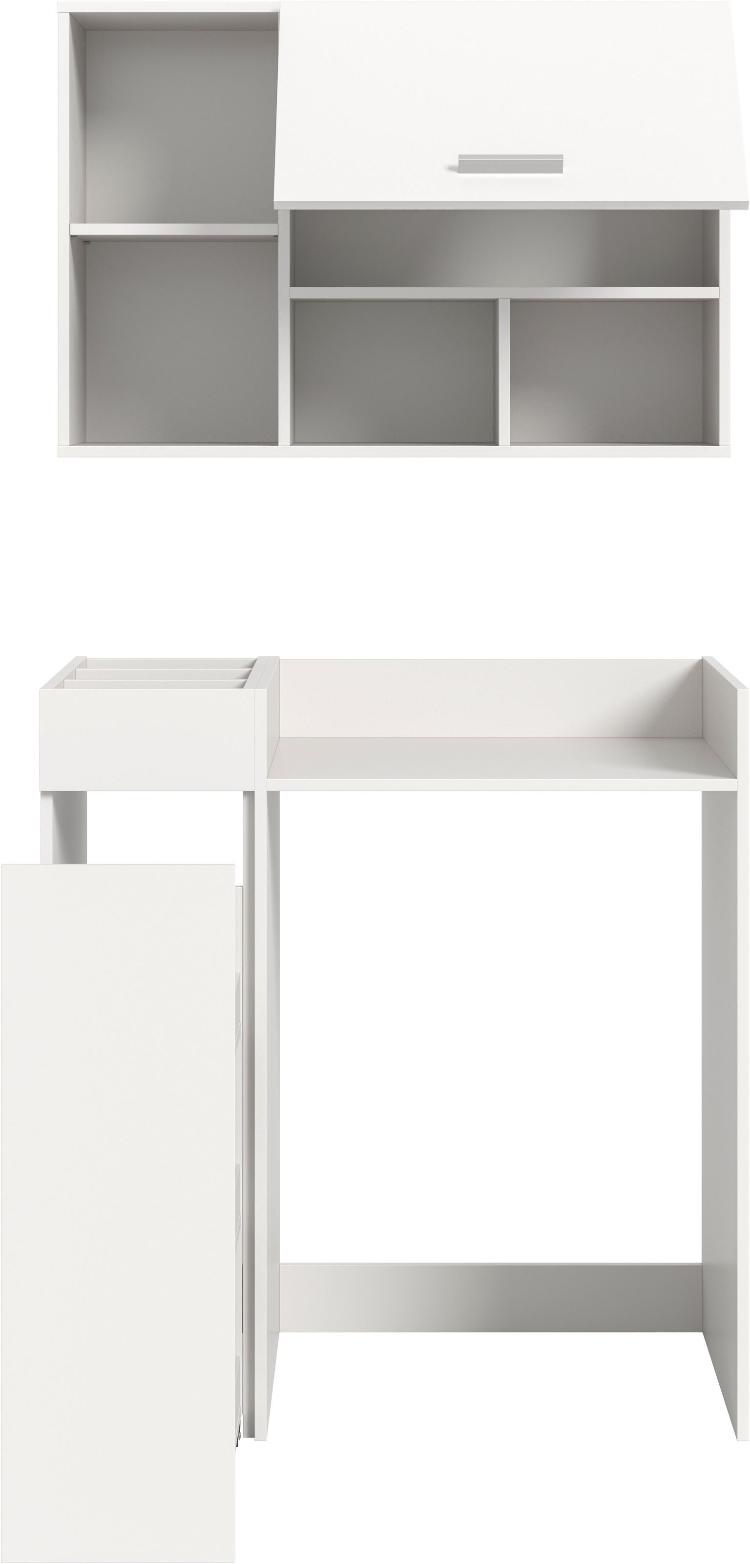 welltime Ensemble de meubles de salle de bain »FALAS, TOPSELLER!, 3-teilig, Hauswirtschaftsraum Set, Breite 95 cm« Set, bestehend aus: Waschmaschinenumbauschrank, Standregal & Hängeschrank, 3 cuis tlg.