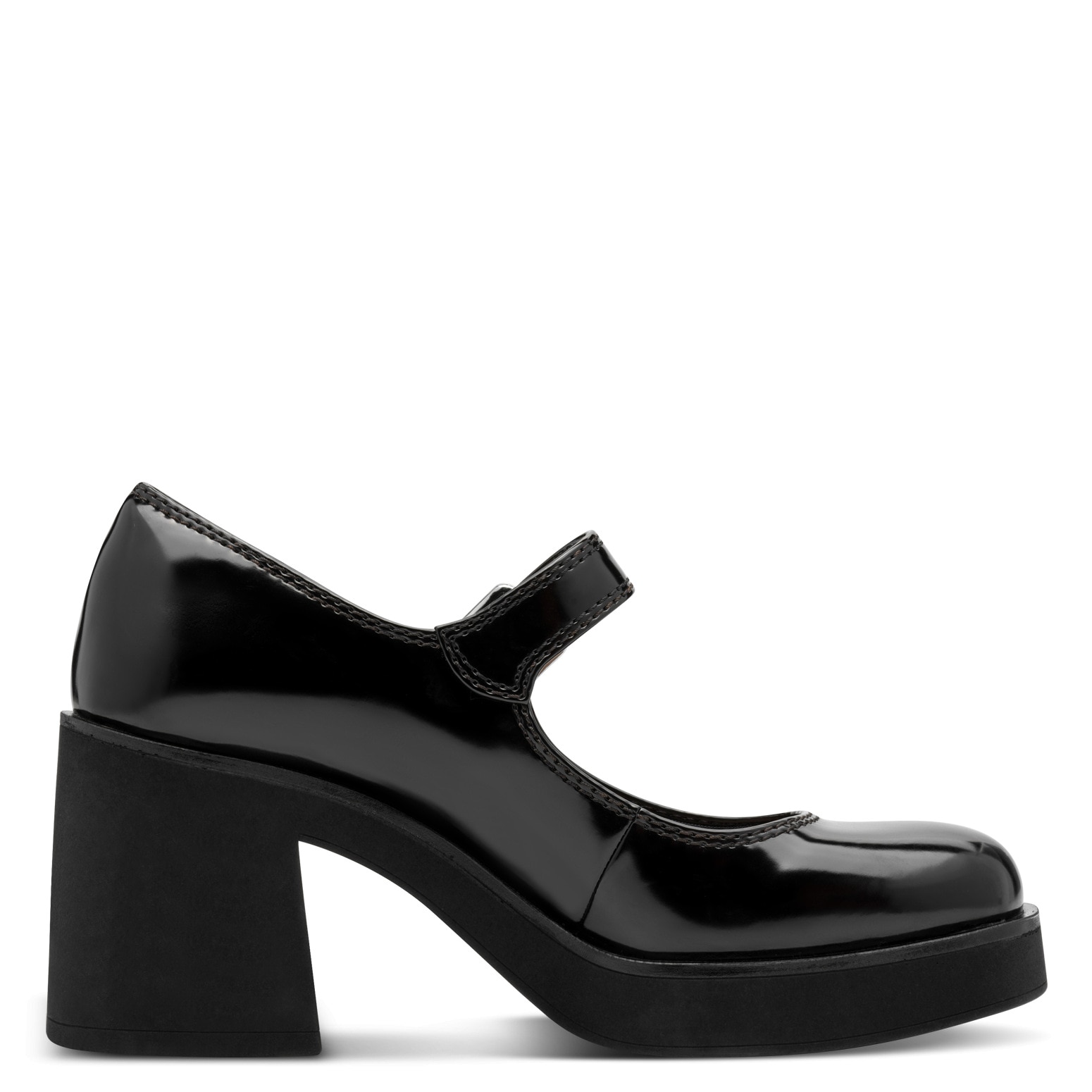 Tamaris Escarpins à bride  talon bloc, escarpin élégant à bride, chaussure en fabrication vegan