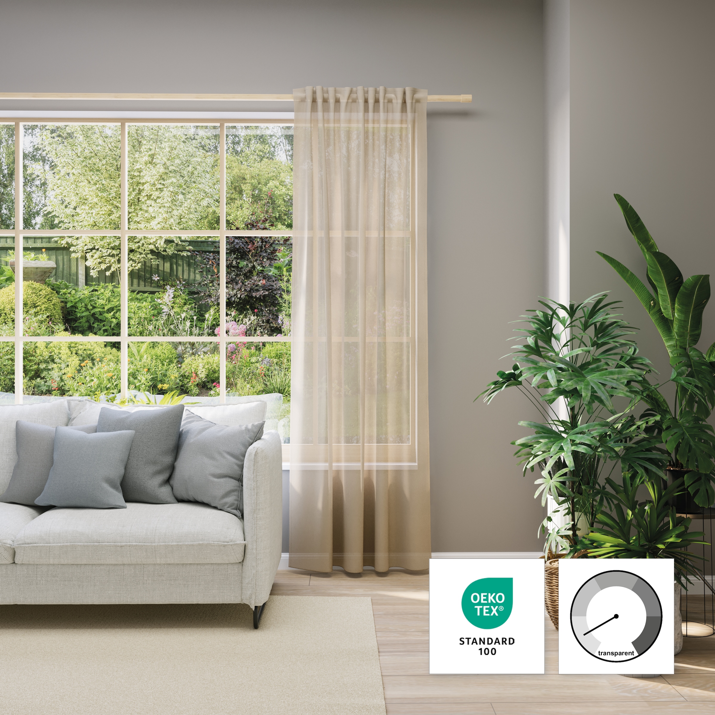 Neutex for you! Vorhang nach Mass »EVA« Multifunktionsband 1 Stk. tlg. Uni-Voile mit elegantem Glanz