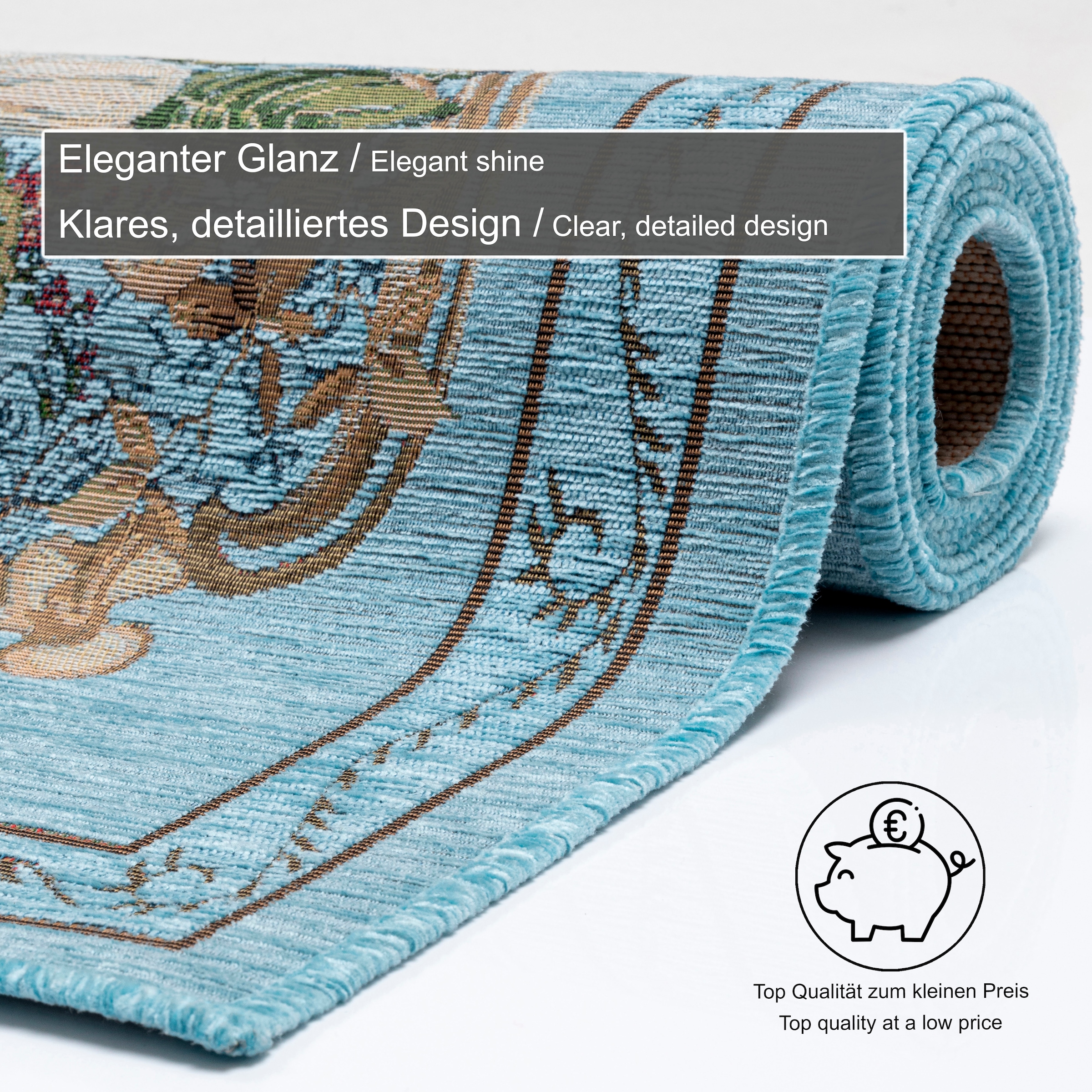 THEKO »Flomi Floral« rechteckig 3 mm Höhe gewebt, Blumen Design, ideal im Wohnzimmer & Schlafzimmer