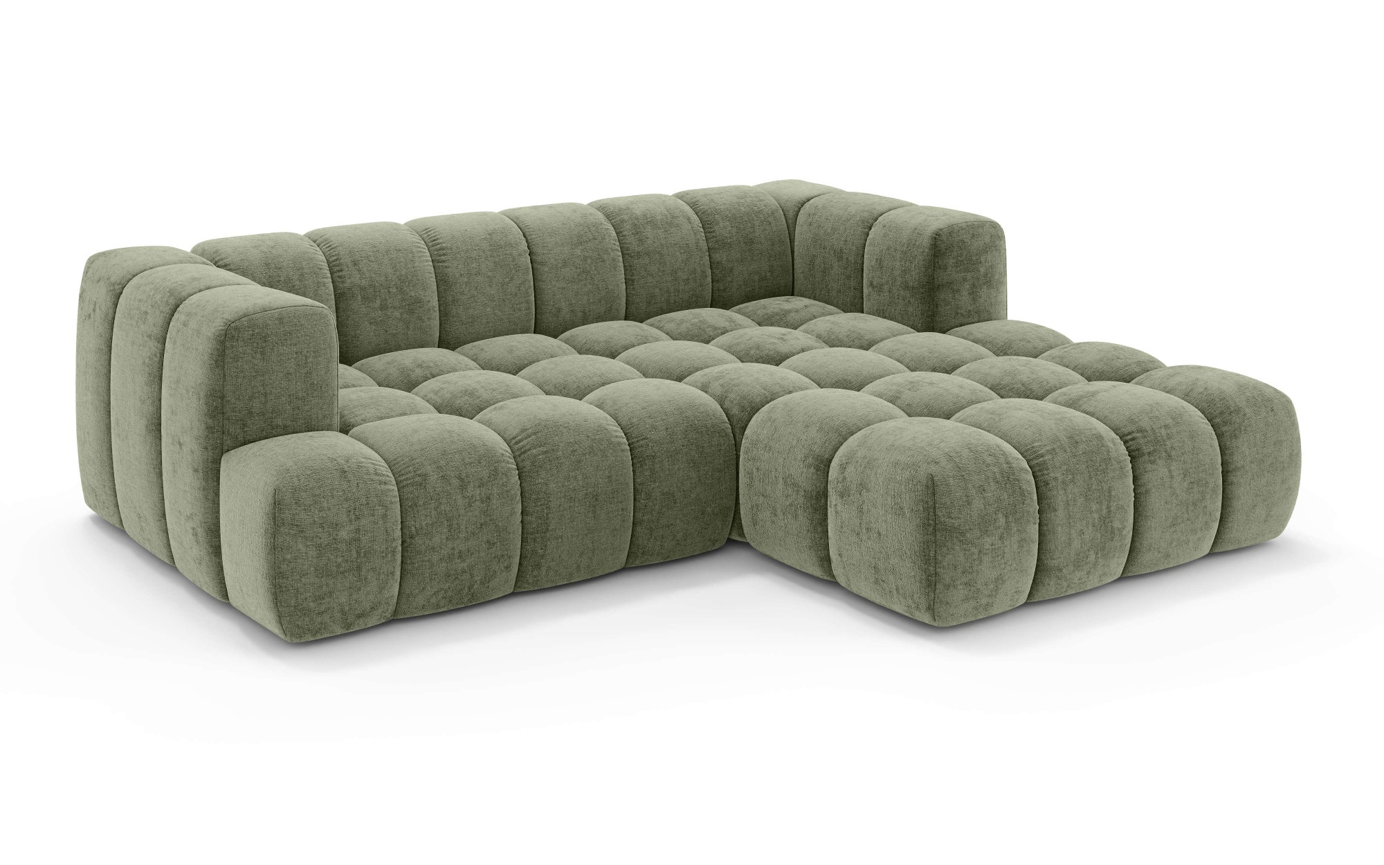 homsy by Ana Johnson Ecksofa »»XL« BOUBELLE L-Form extra tief, Design: Bubble-Optik, Breite 247cm« hoher Sitzkomfort dank Wellenunterfederung, XL Sitztiefe 100 cm