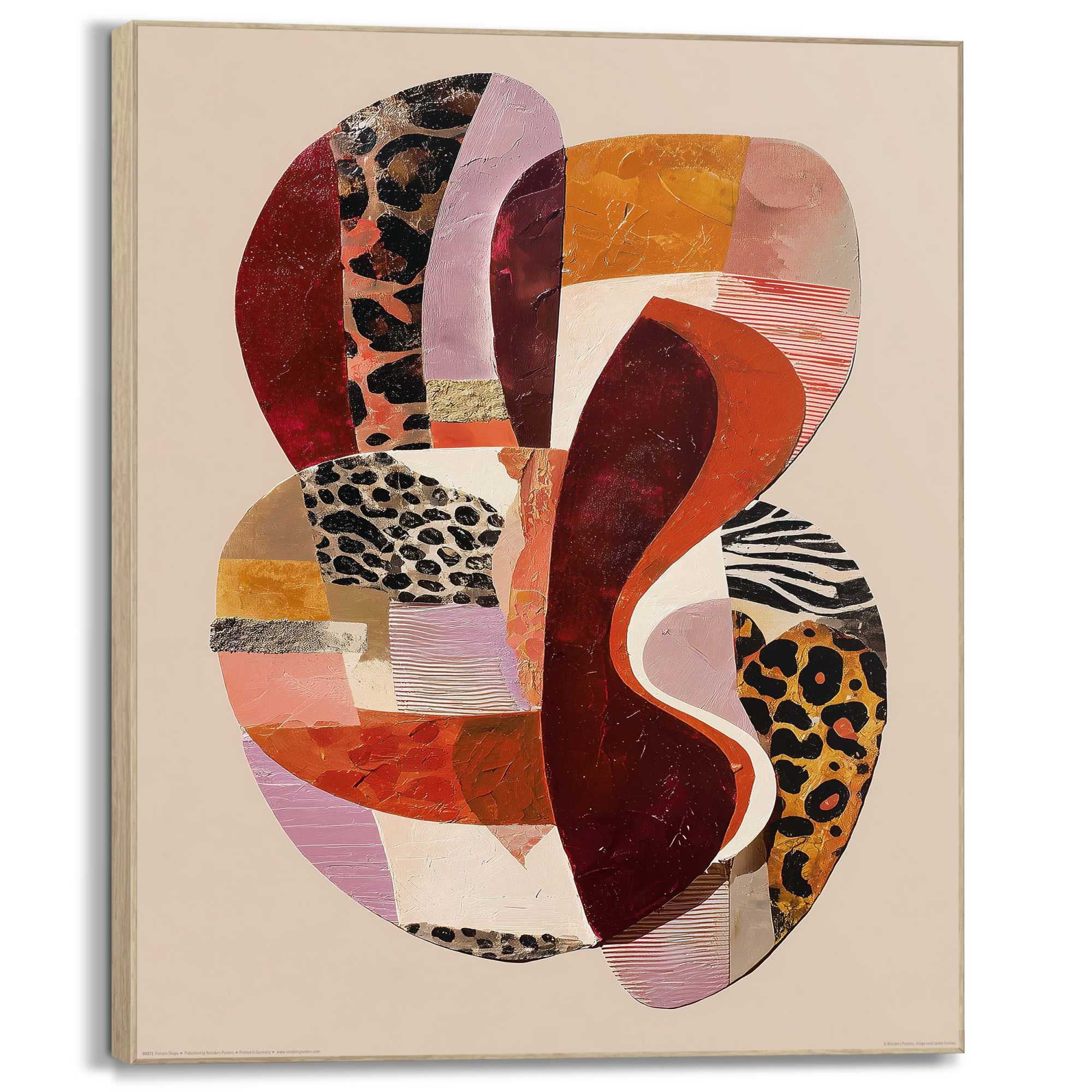 Reinders! Fresque murale »Lebender Kontrast« 1 cuis tlg. Salon - marron - MDF - abstrait - 50x40 cm,