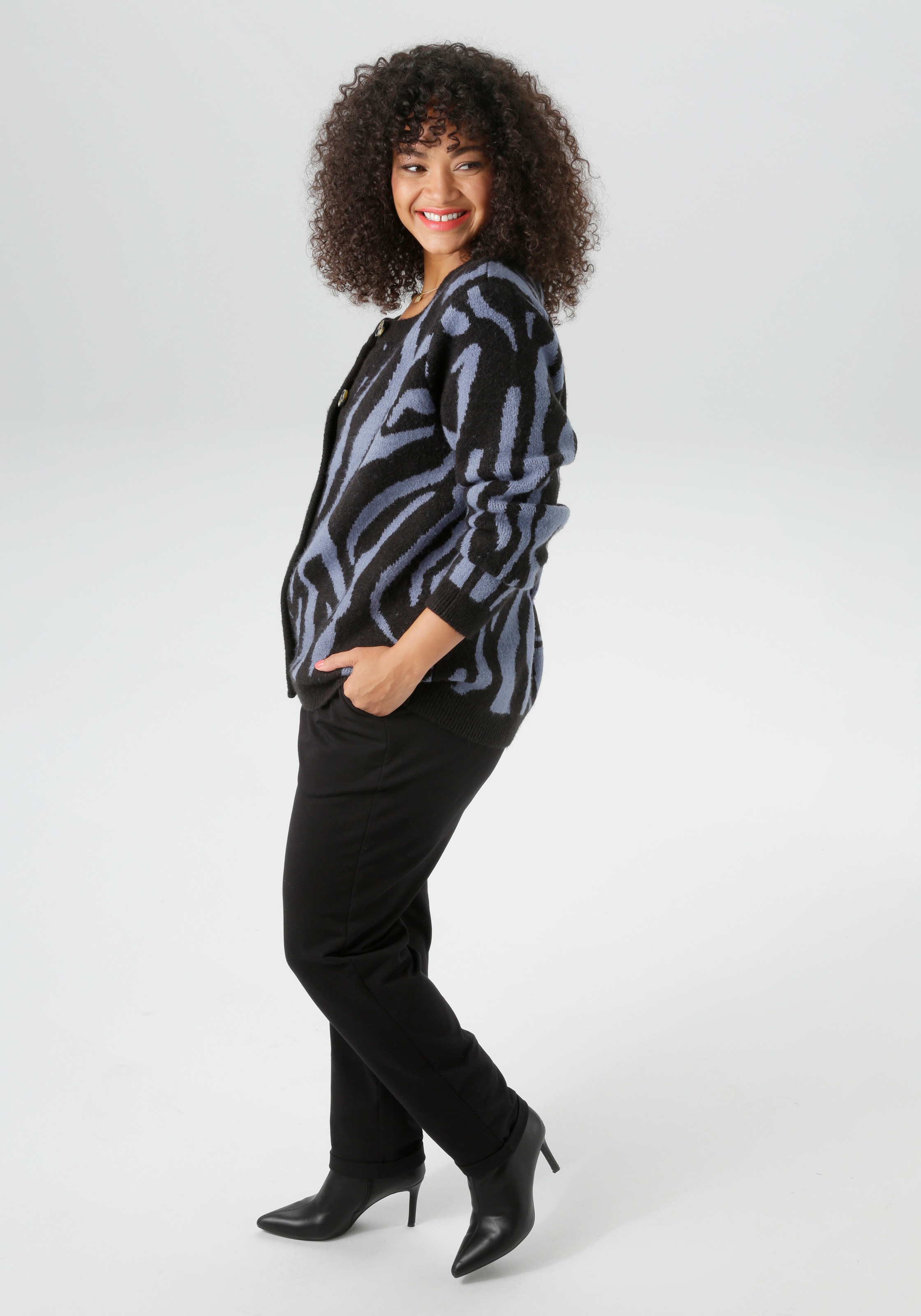 Aniston PLUS Veste en tricot mit auffälligen Strickmuster - NEUE KOLLEKTION