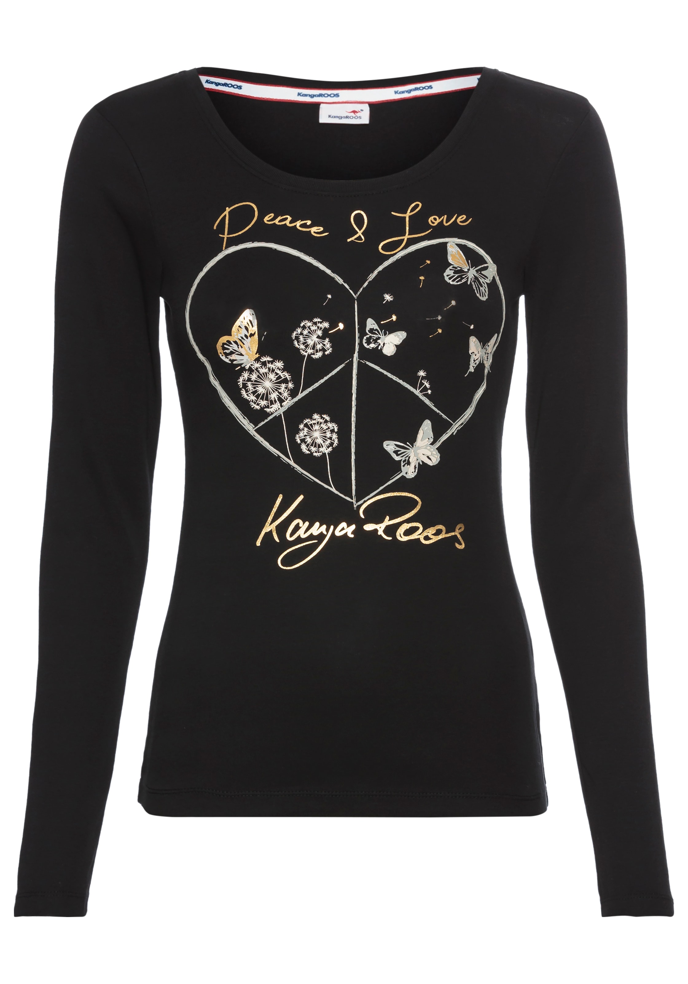 KangaROOS T-shirt à manches longues mit Herz-Print