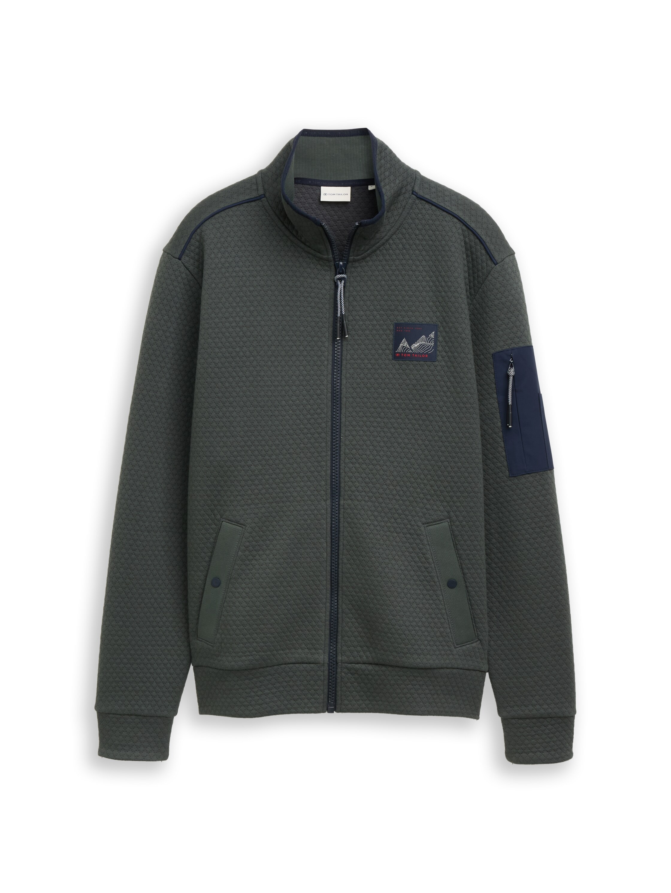 TOM TAILOR Veste sweat Col montant pratique avec fermeture éclair / look sportif