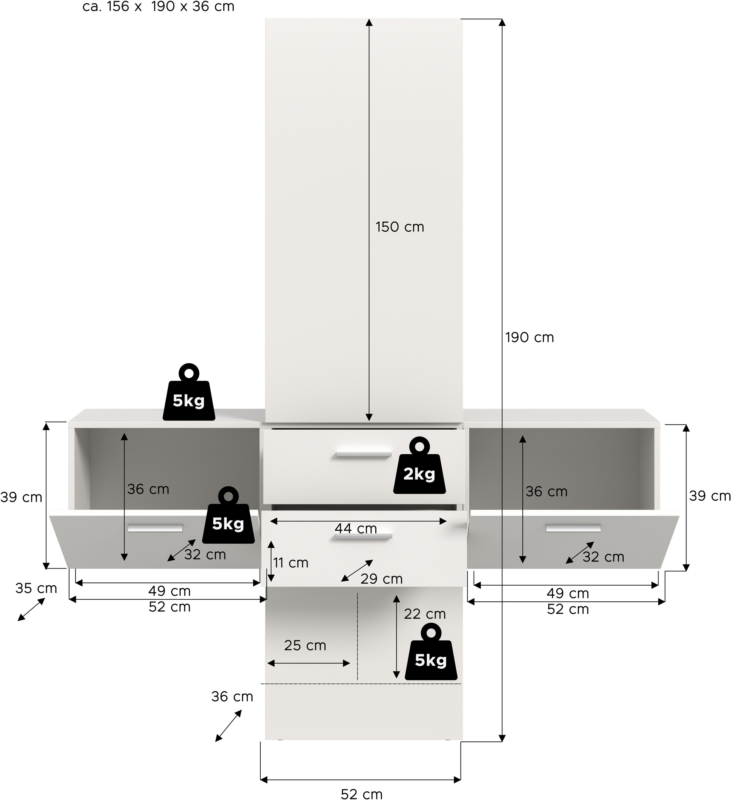 INOSIGN Garderoben-Set Set, 3 Stk. tlg.