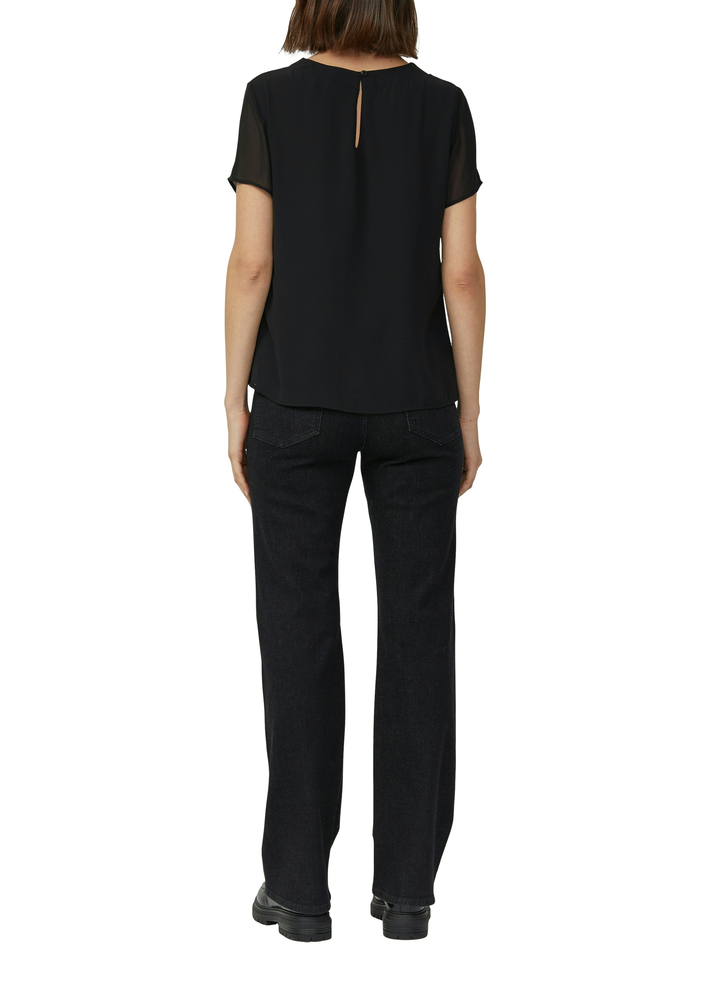 s.Oliver BLACK LABEL Blouse à manches courtes avec fronces au col