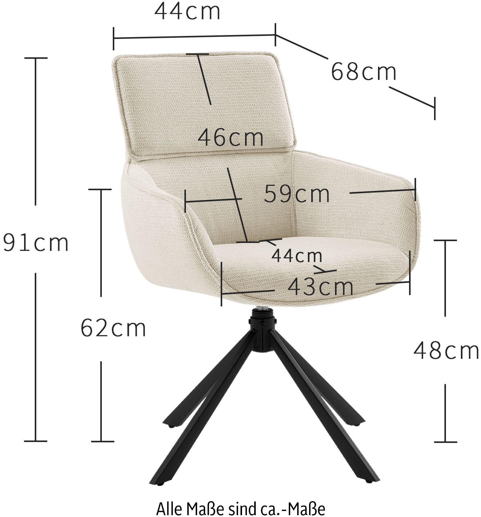 GOODproduct Essgruppe »Cusey, besteht aus einem Esstisch und vier Stühlen« Set, Stühle drehbar, Esstisch 160 cm, 4 cm starke Tischplatte, 5 Stk. tlg. kratzfester Tisch in Holzoptik, drehbare Stühlen, atmungsaktivem Stoff
