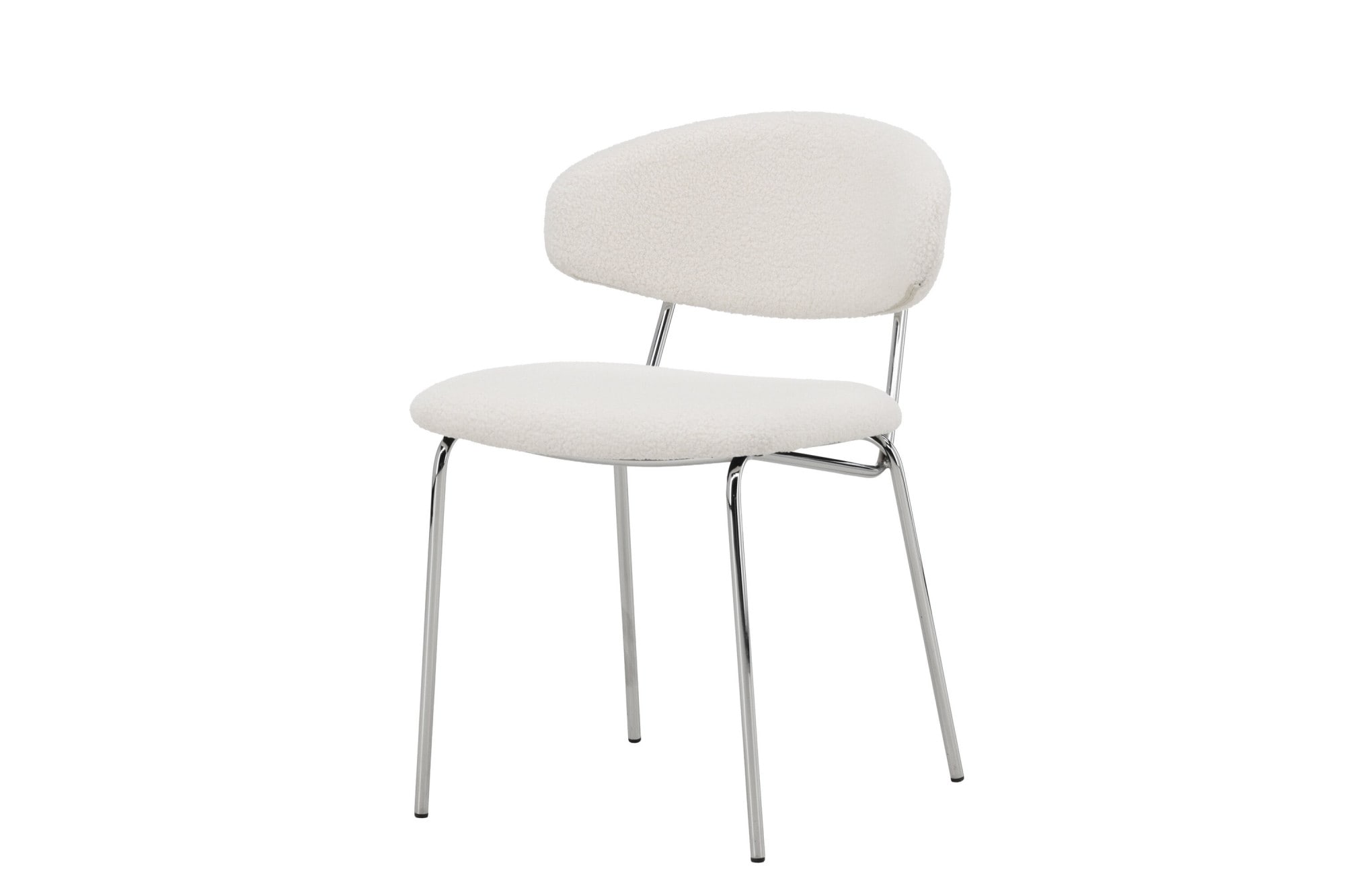 Venture Home Chaise de salle à manger »Chico, 2er-Set Esszimmerstühle in Bouclé, abgerundet, 150 kg belastbar« () chaise rembourrée, revêtement bouclé, pieds en acier, arrondi, moderne