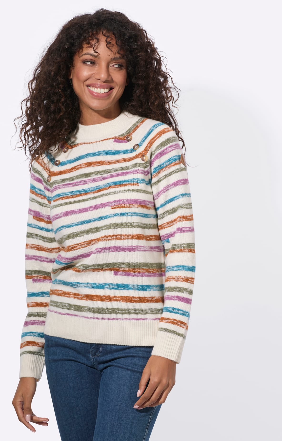 Casual Looks Pull à col montant »Langarm-Pullover«