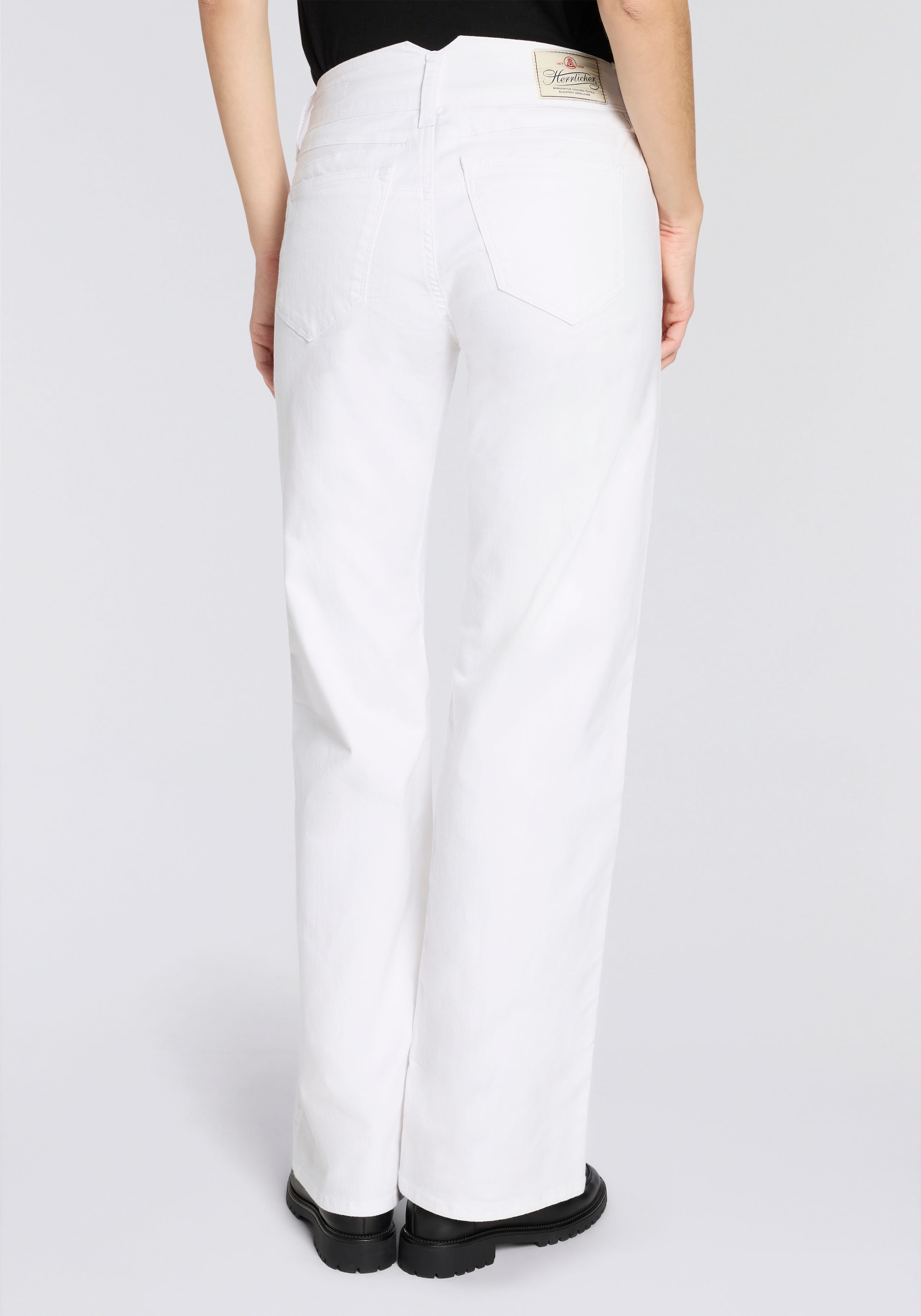 Herrlicher Jeans droit »Prime New Denim White Stretch« mit Spitzbund und Keileinsätzen, High Waist