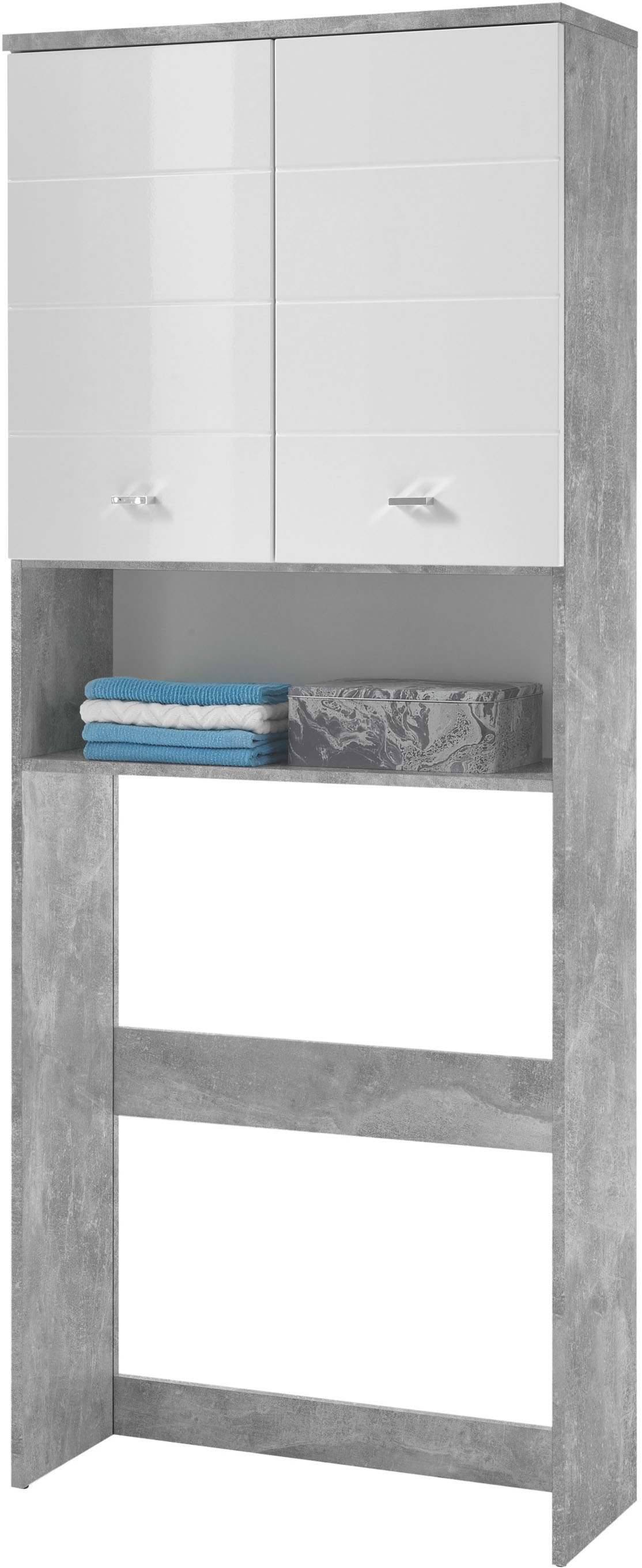 BASIC by Balculina Waschmaschinenumbauschrank »Pool, Badezimmerschrank BxHxT 76x190x31« 1 Stk. tlg. Breite 76cm, Tür L/R montierbar