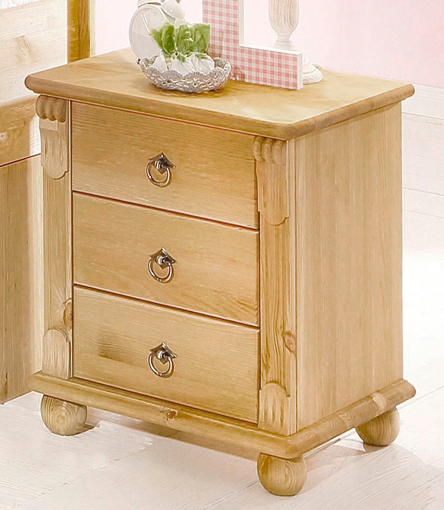 GOODproduct Table de nuit »Tessin« aus massiver FSC®-zertifizierter Kiefer, mit 3 Schubladen