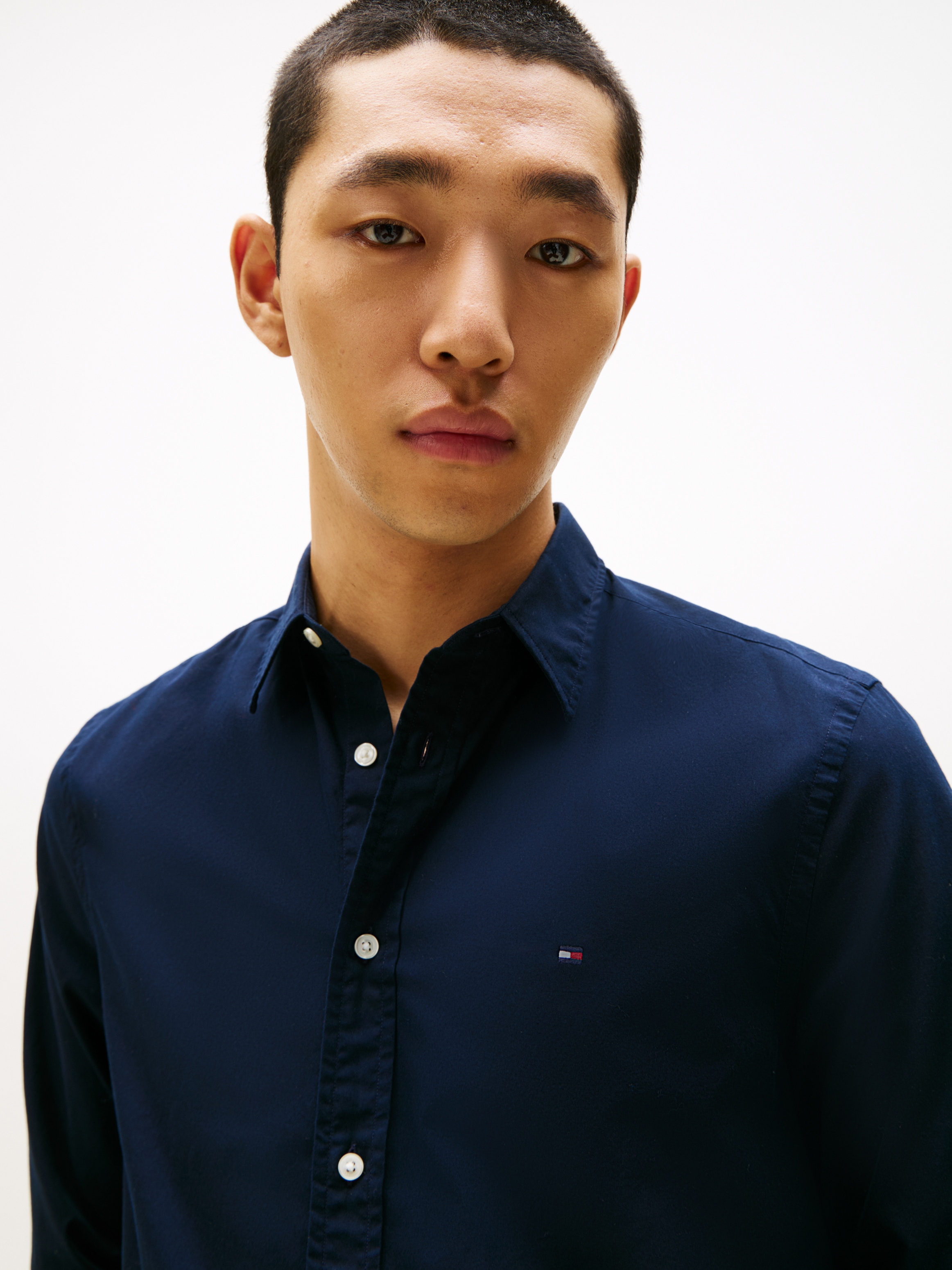 Tommy Hilfiger Chemise à manches longues »FLEX POPLIN SHIRT« coupe slim, col Kent, qualité coton