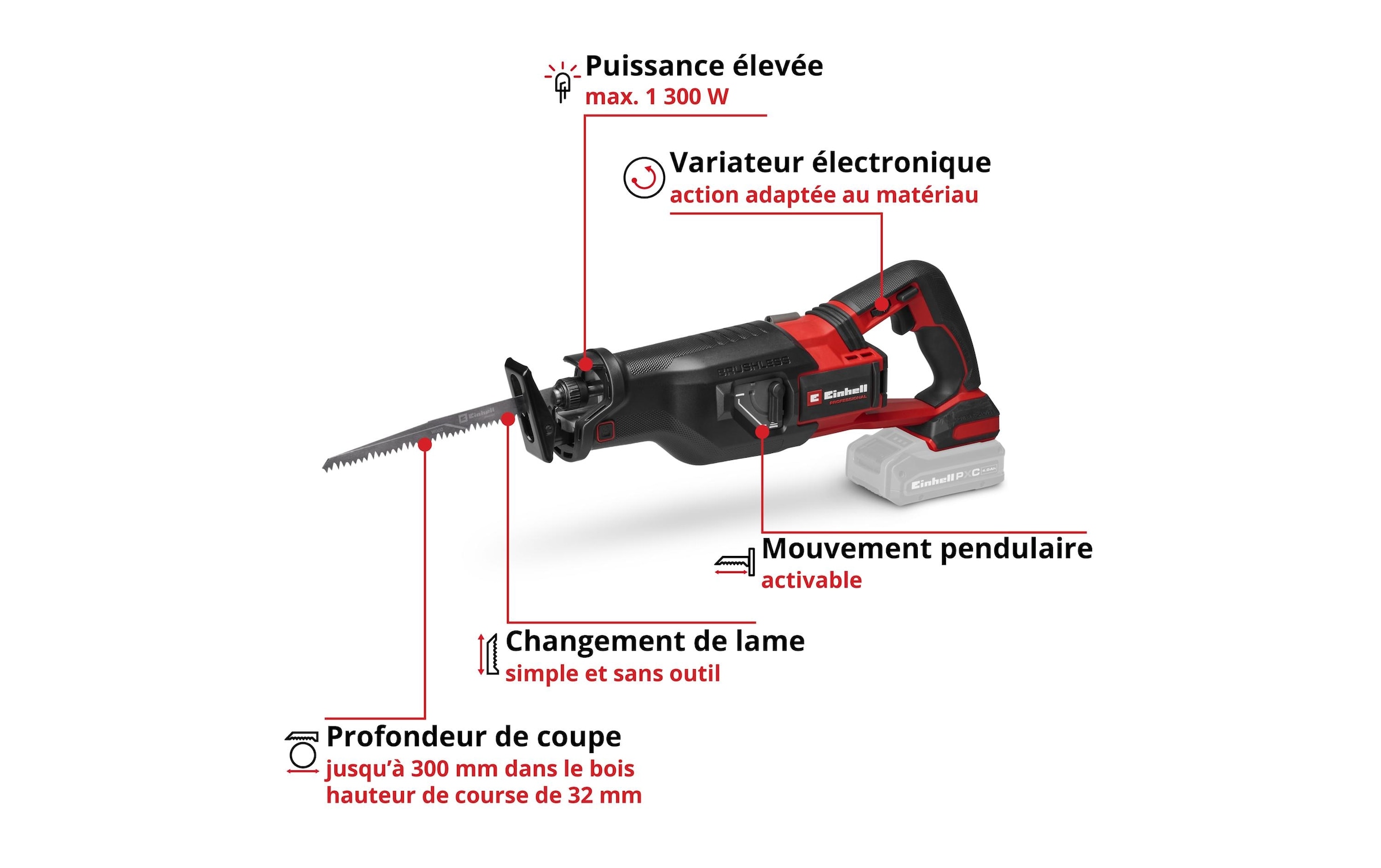 Einhell Scie universelle »Einhell Akku-Universalsäge TP-AP 18/32 18 V, Li, BL, Solo«