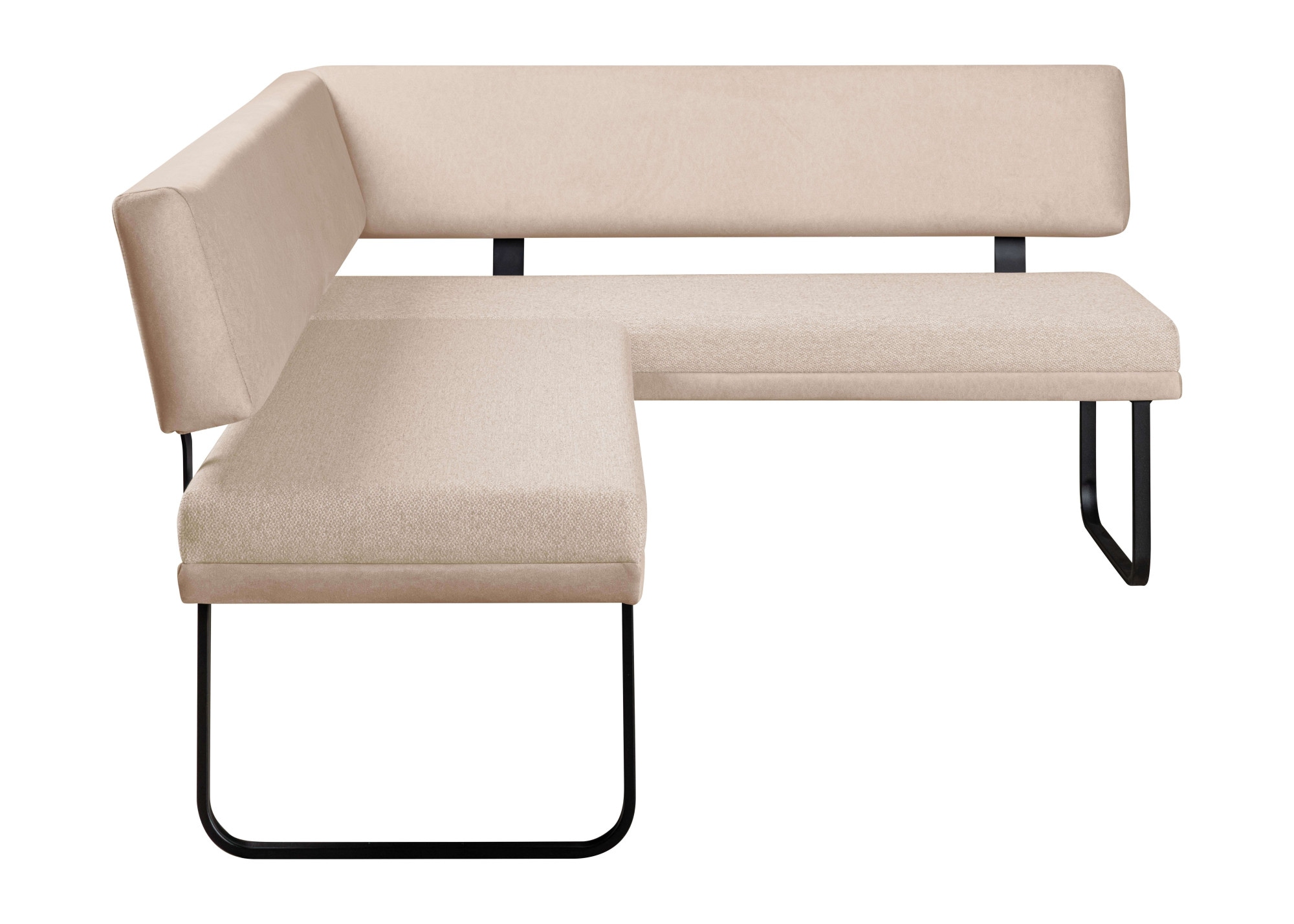 GOODproduct Ensemble de bancs d'angle »Gabi Essecke, Sitzgruppe, Eckbankgruppe, Küchenbankgruppe« Set, 4tlg, 4 pièces tlg. Gestell aus matt-schwarzem Flachmetall, stabil, 2-Stoff-Design