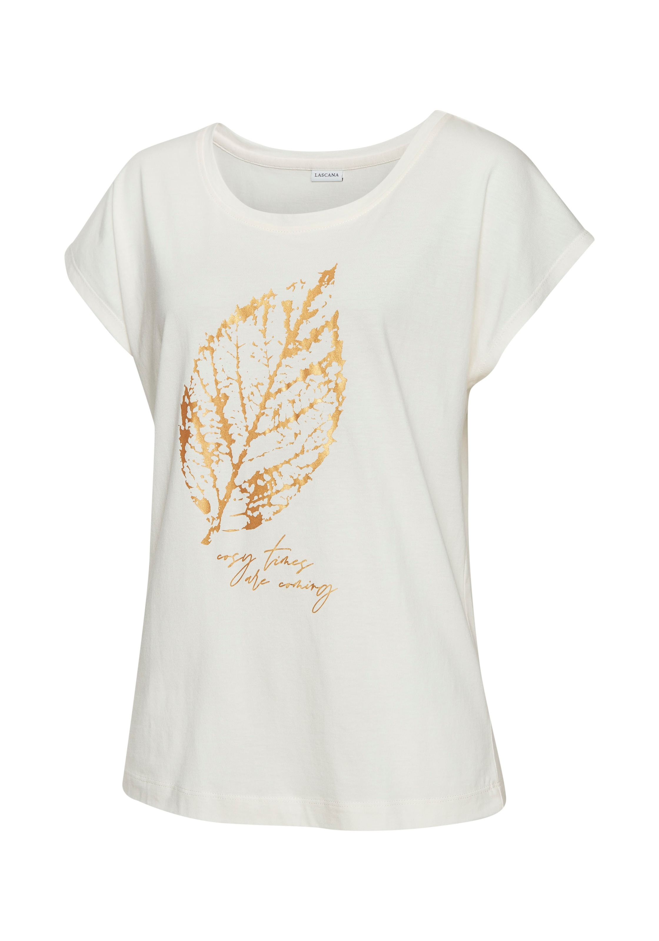 LASCANA Pyjamaoberteil 1-teilig,  mit Folienprint