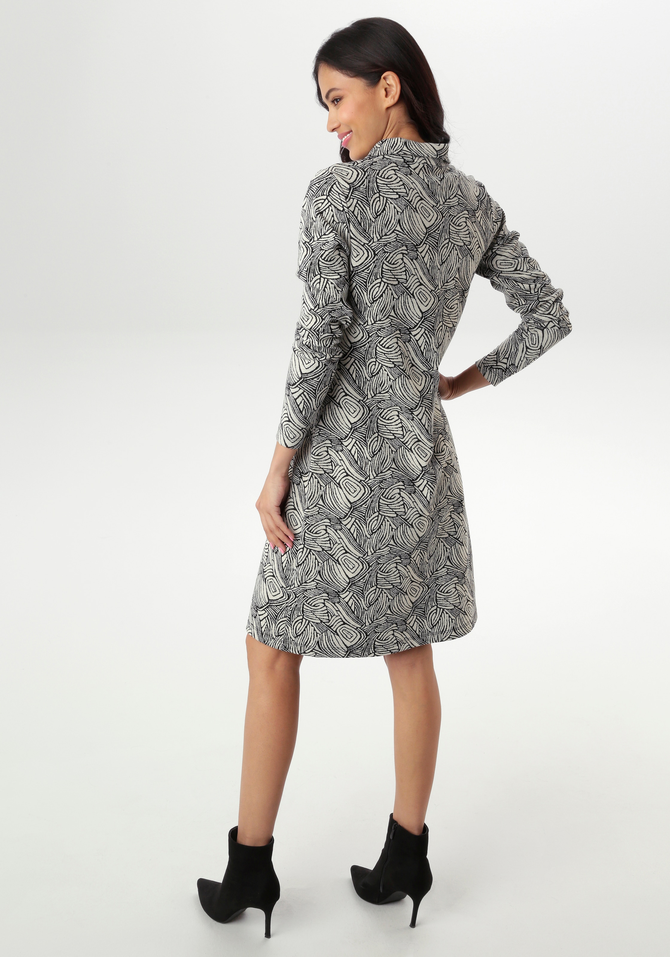 Aniston SELECTED Jerseykleid mit trendiger Jaquardmusterung - NEUE KOLLEKTION