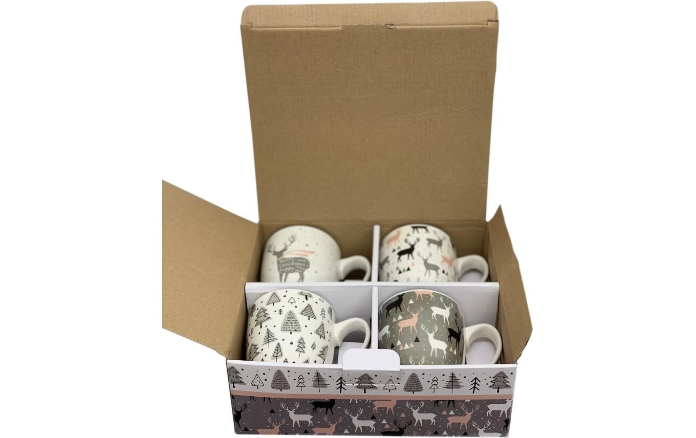   Tasse »Dameco XMAS 400 ml, 4 Stück, Weiss«