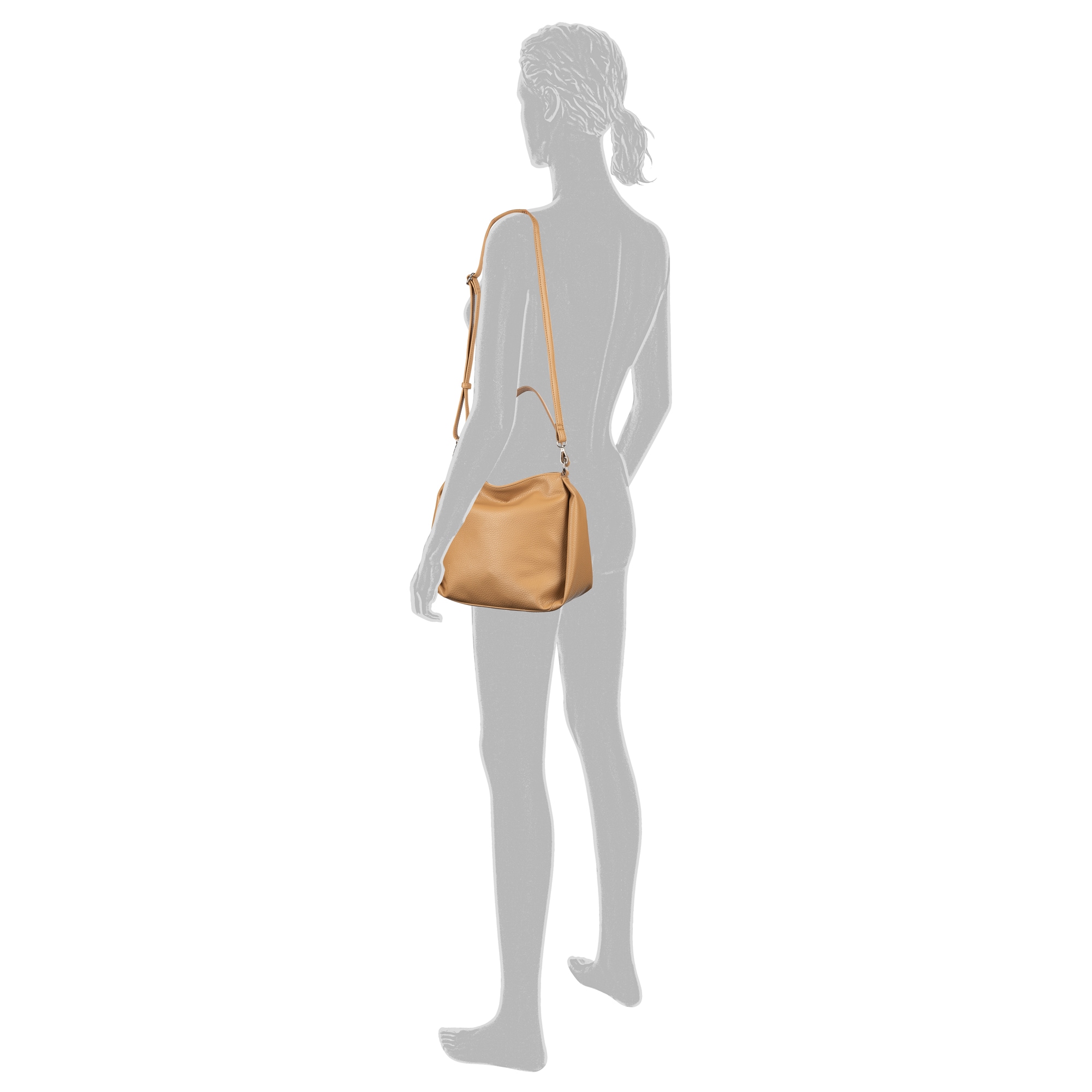 TOM TAILOR Sac à bandoulière »Cassia« simili cuir légèrement grainé avec coupe sophistiquée pour beaucoup de volume