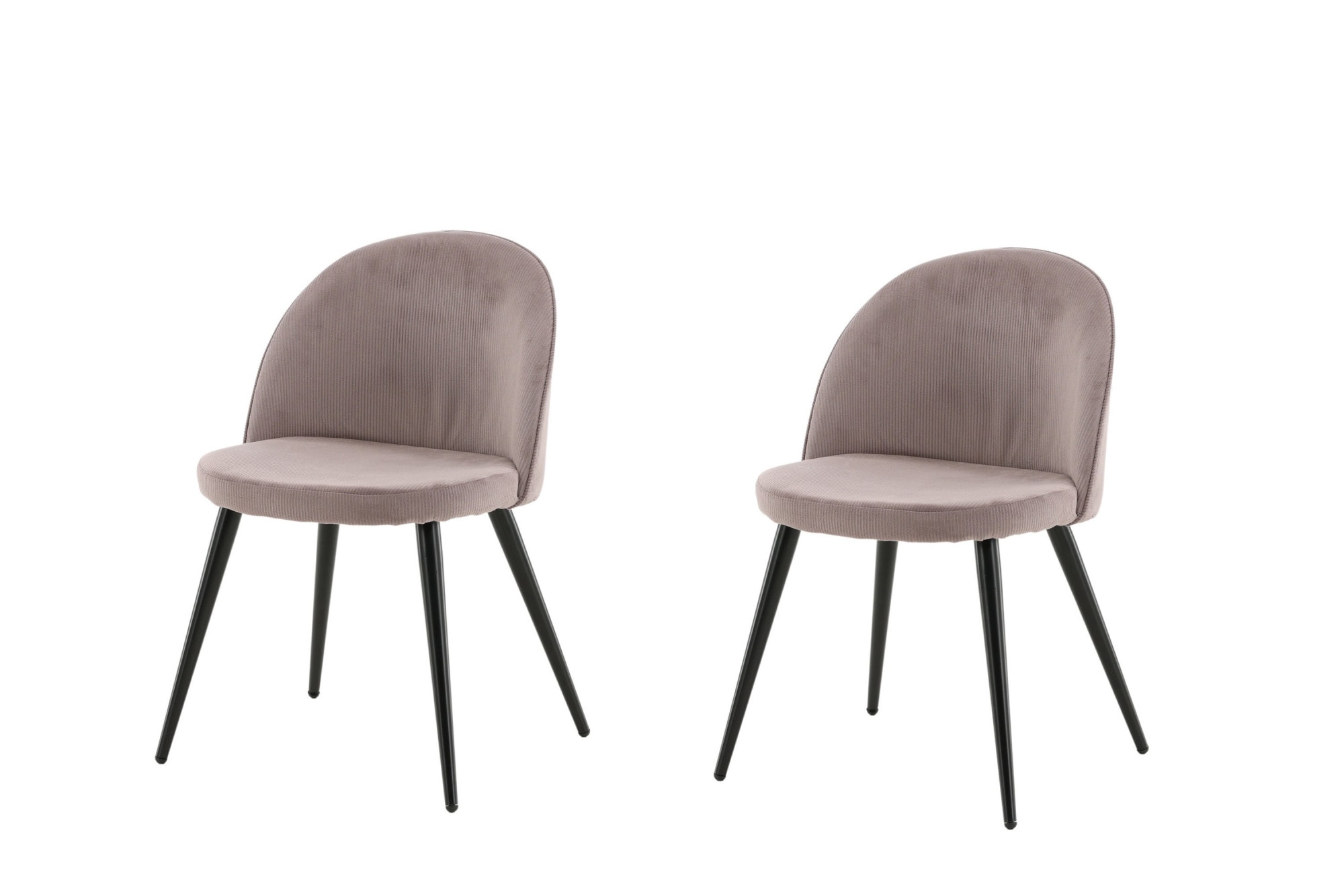 Venture Home Esszimmerstuhl »Velvet, 2er-Set Esszimmerstühle in Hellgrau-Cord, 150 kg belastbar« () 2 Stk.Polsterstuhl, Manchester-Bezug, schwarze Metallbeine, weich