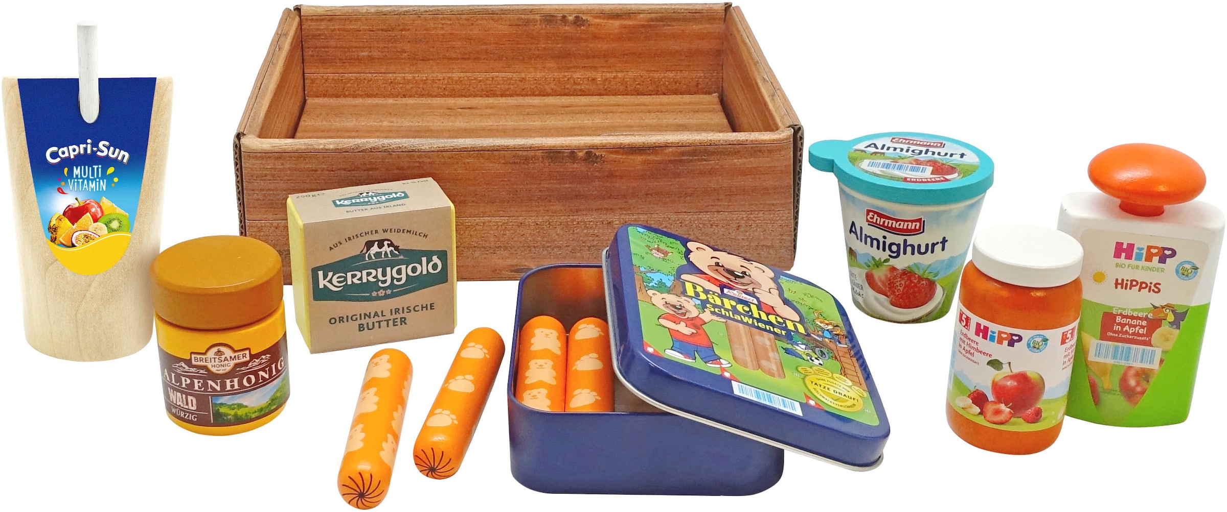 Tanner Kaufladensortiment »Grosses Kaufladen Set aus Holz mit 7 Markenminiaturen« aus Holz, FSC® - schützt Wald