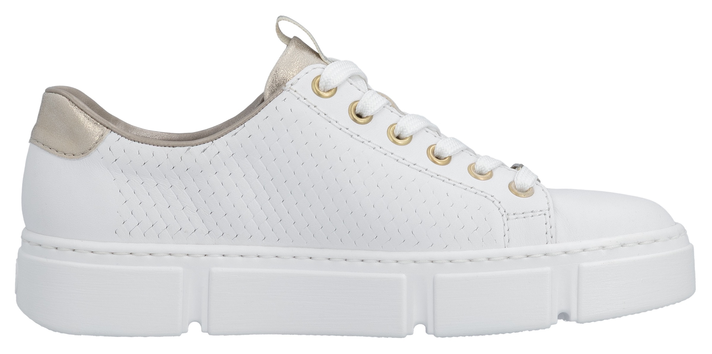 Rieker Baskets à plateforme  mit goldfarbenen Details, Freizeitschuh, Halbschuh, Schnürschuh