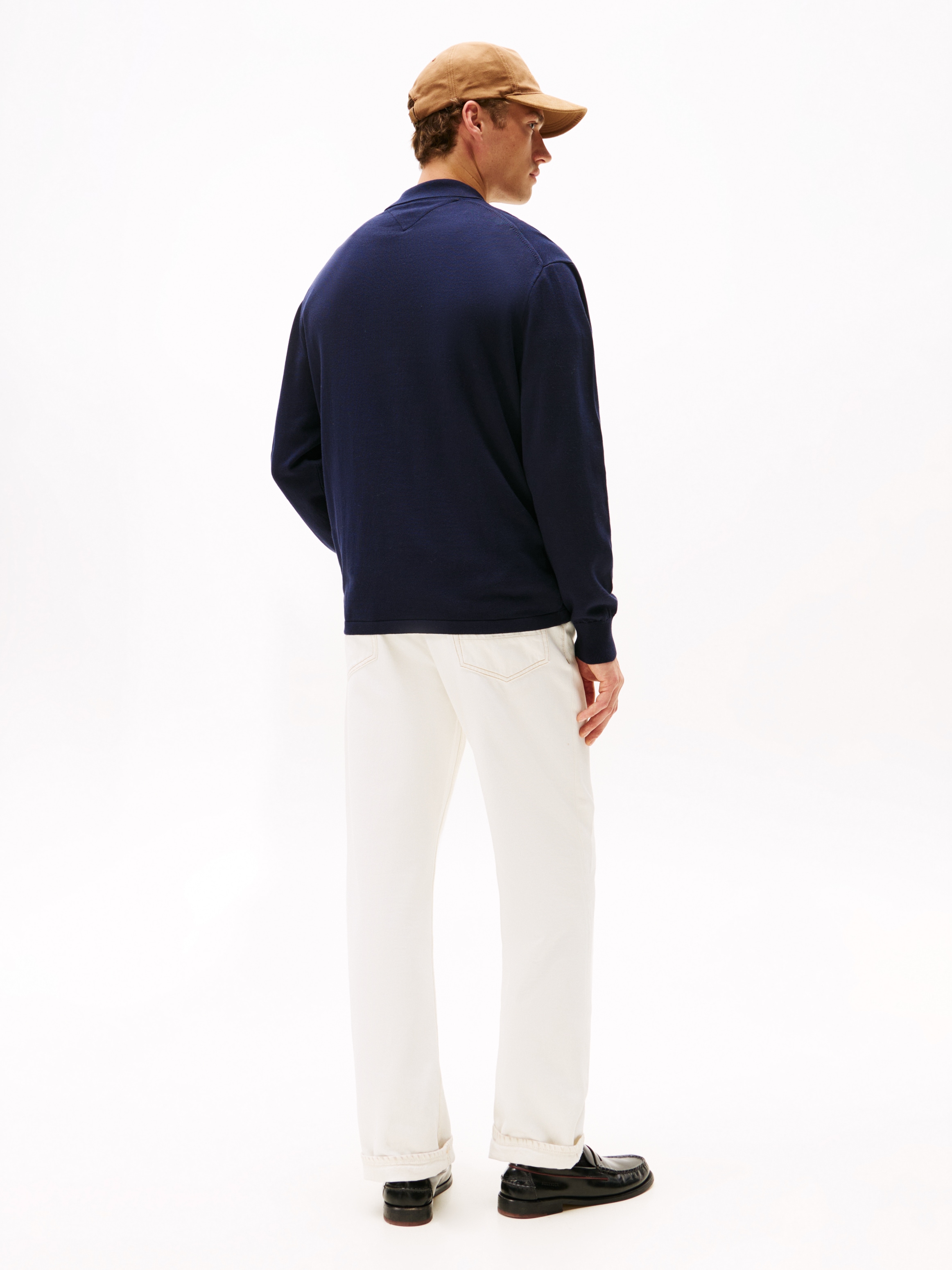Tommy Hilfiger Strickjacke »ESSENTIAL COTTON« Relaxed Fit Strick-Overshirt mit Flag-Stickerei