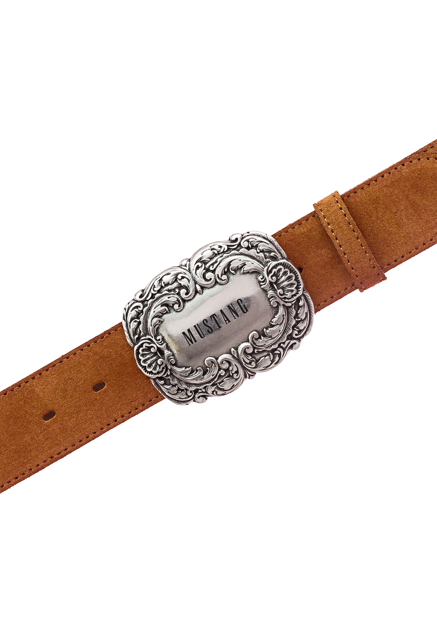 MUSTANG Ceinture en cuir 4 cm breit, geschwärzte Koppelschliesse
