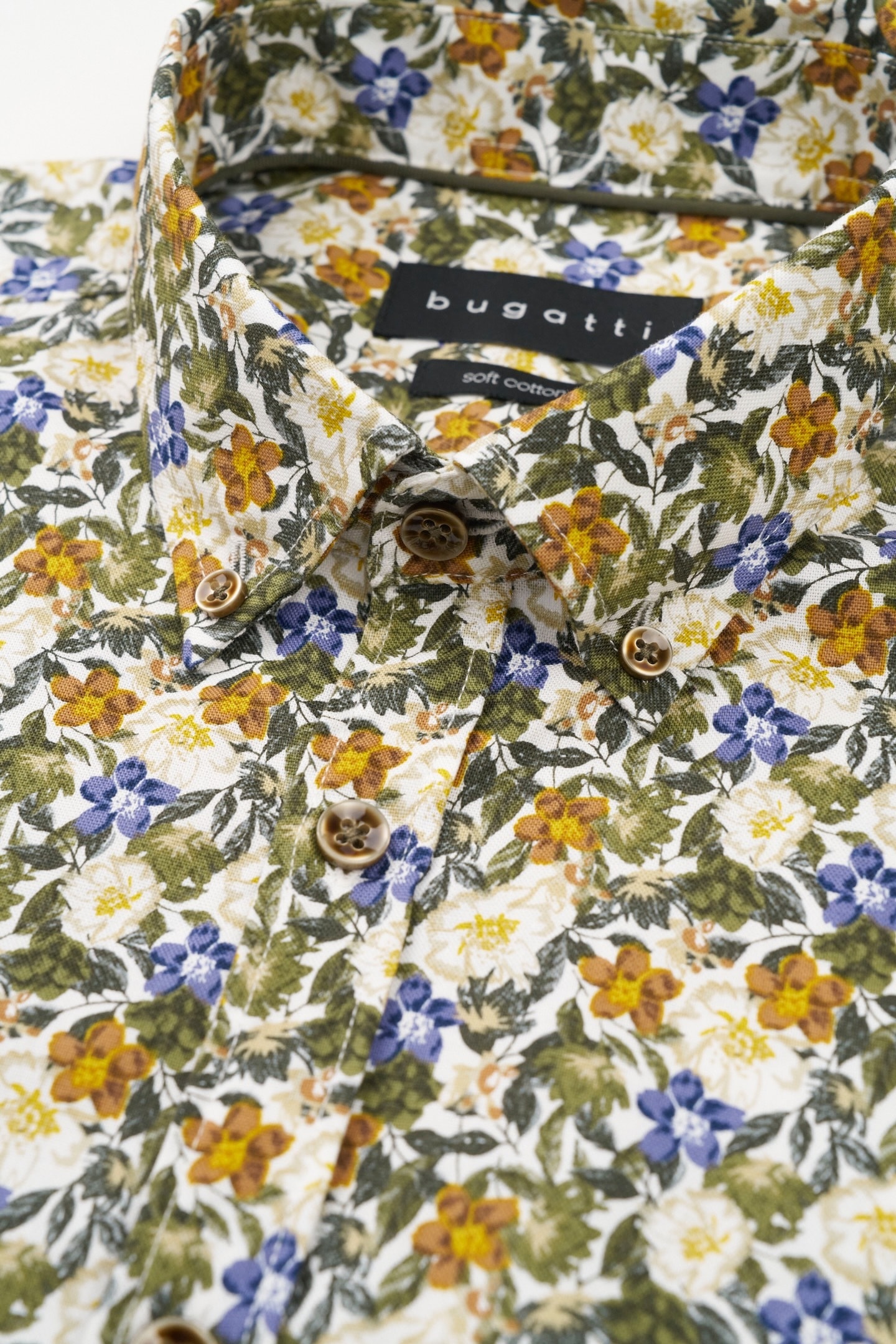 bugatti Chemise à manches longues mit Button-Down-Kragen