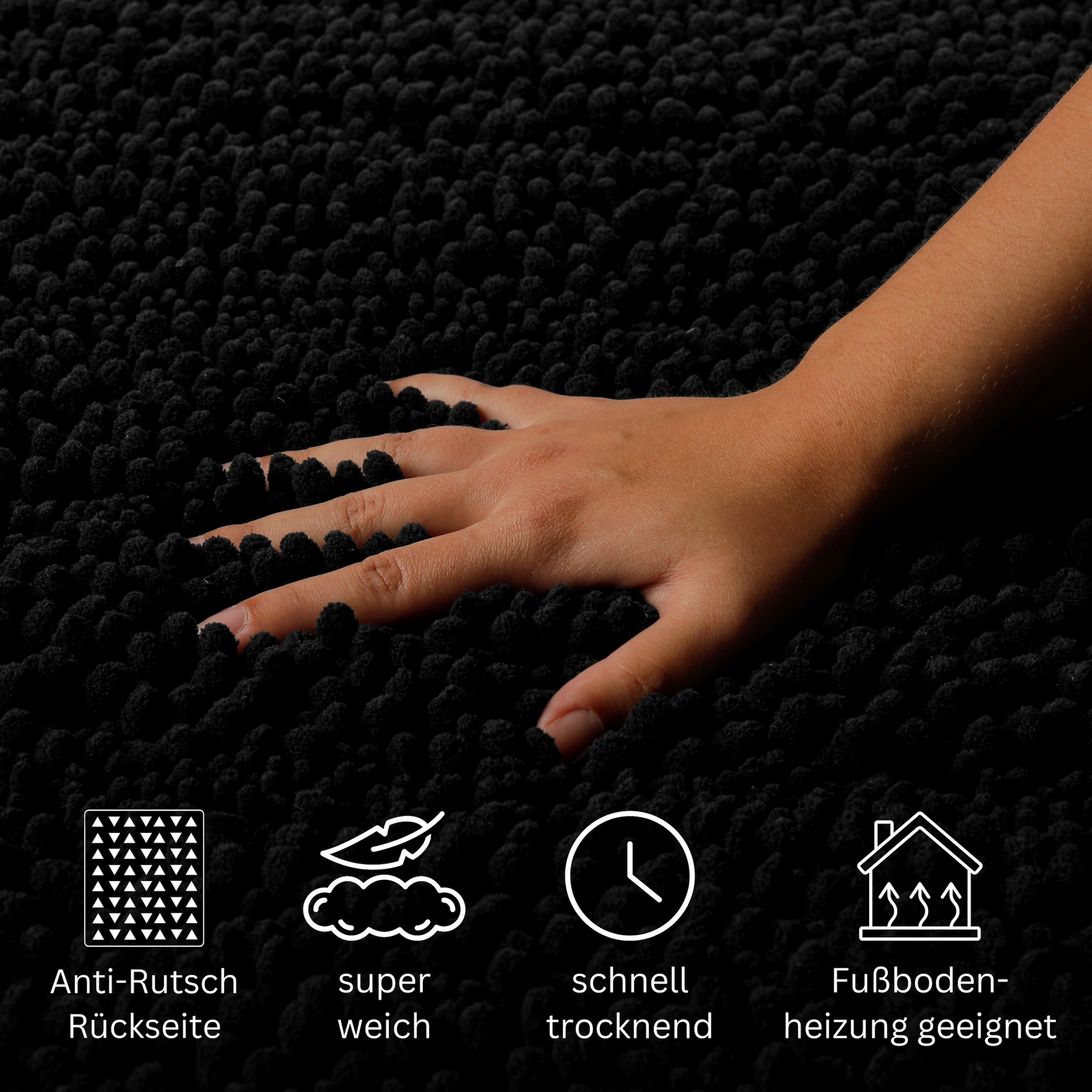 GOODproduct Tapis de bain »Torrni« Höhe 22 mm Badteppich, getuftet, modern, Uni, antirutsch, flauschig, hochflor