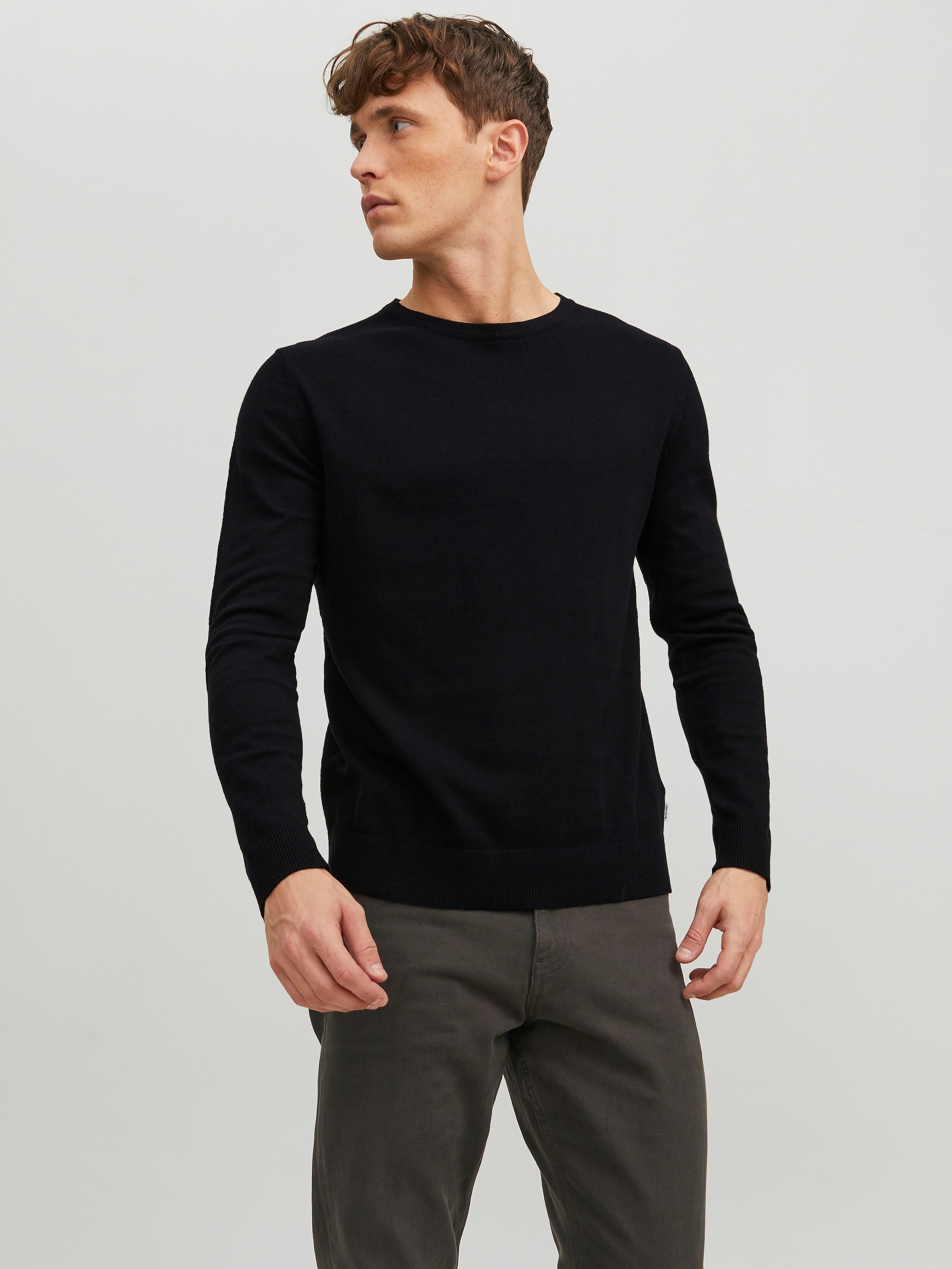 Jack & Jones Rundhalspullover »EMIL KNIT« Baumwollmischung, locker geschnitten