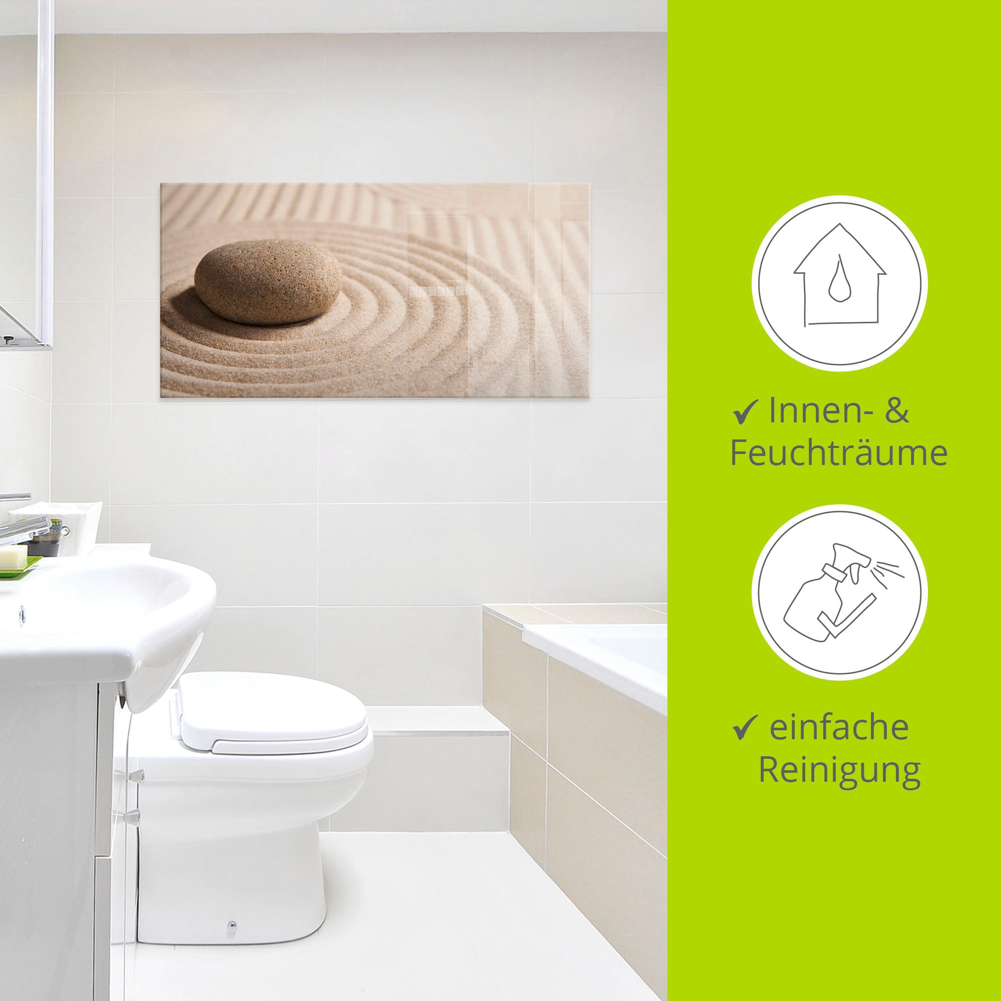 Artland Glasbild »Mini Zen Garten - Sand« Zen 1 Stk. tlg. in verschiedenen Grössen