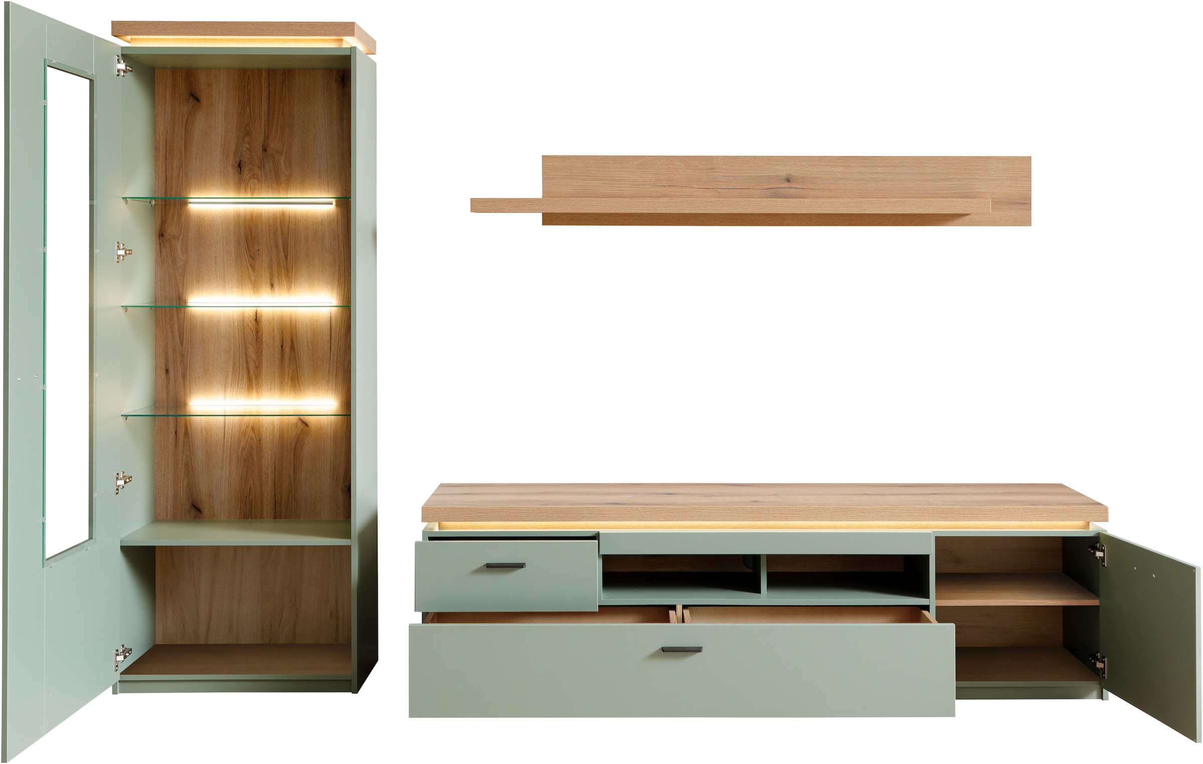 MCA furniture Meuble mural »MONIZ Wohnkomination 2« Komplett-Set, 3 cuis tlg.